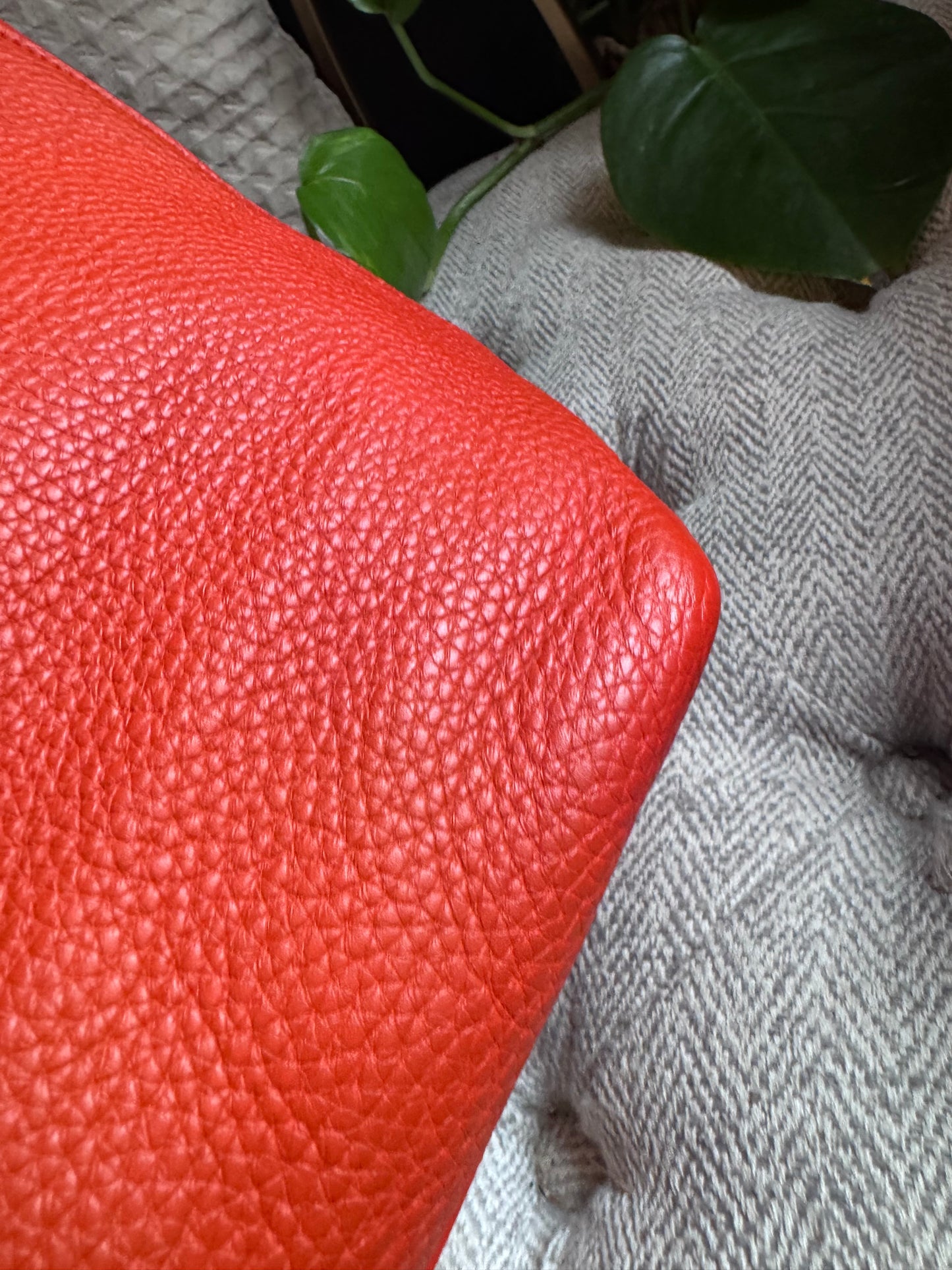 Prada Pebbled Leather Orange Tote