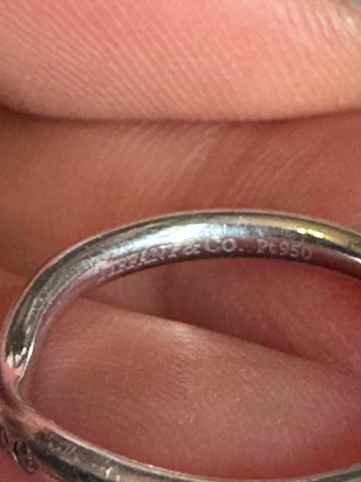 Tiffany&Co Platinum Curved Wedding Band with diamonds