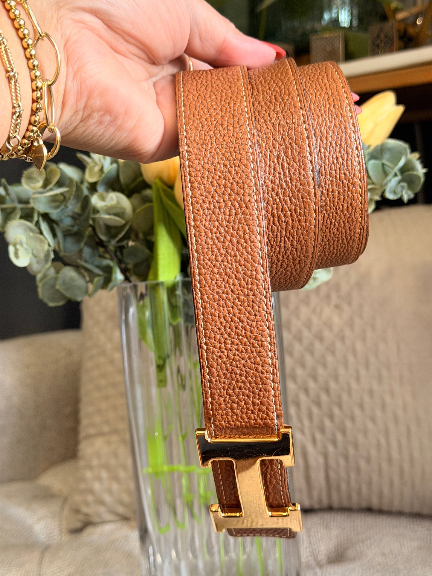 Hermes Constance Belt size 90