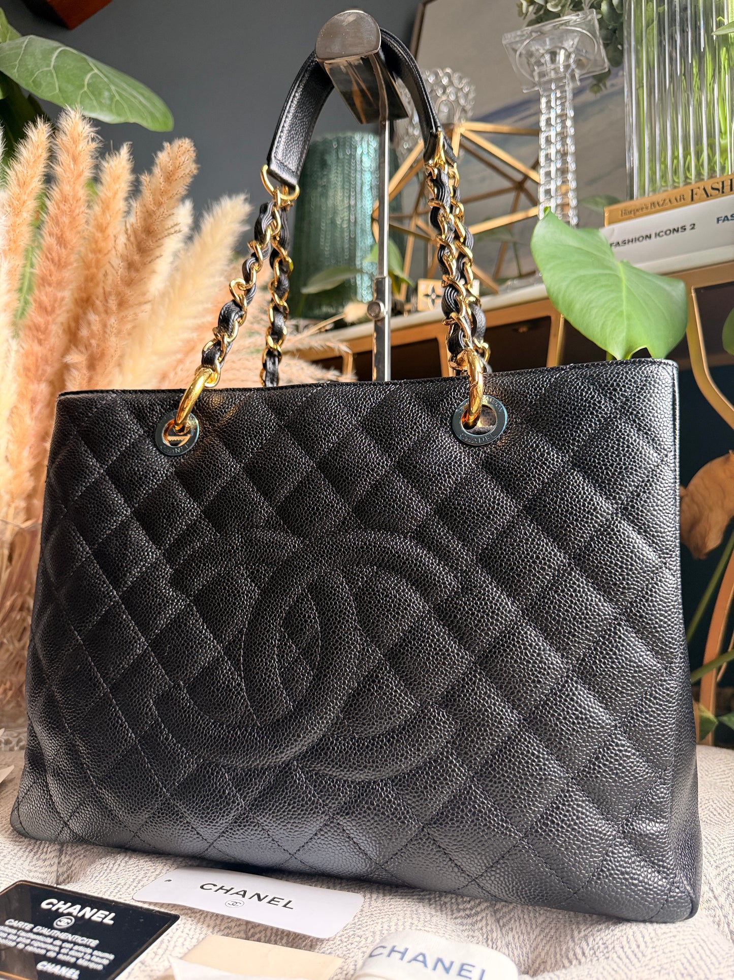 Chanel GST in Black with Gold Hardware