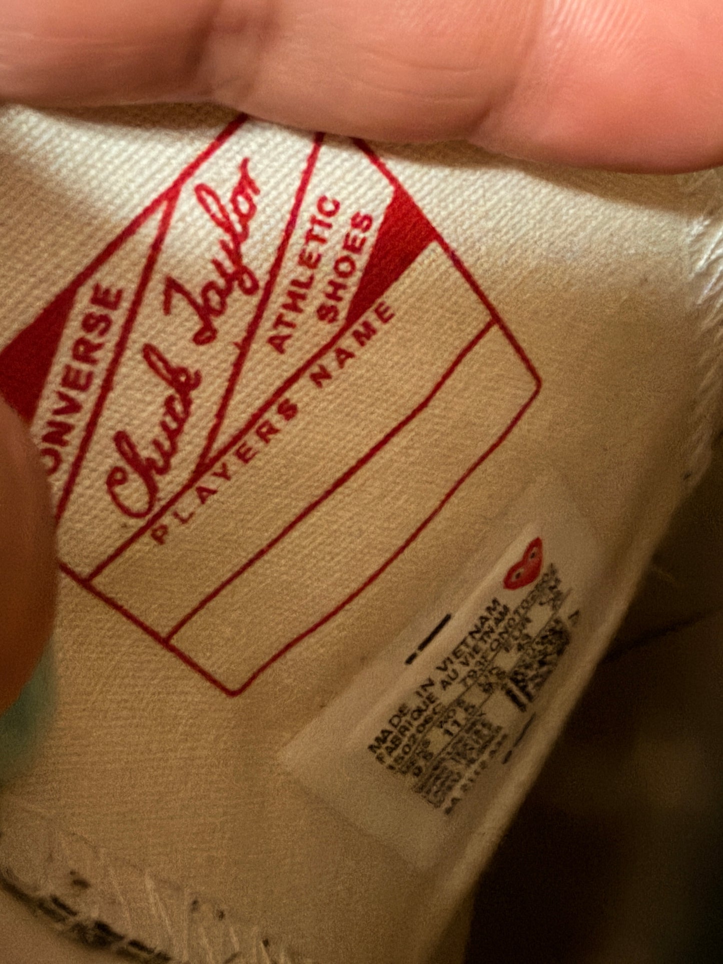 Converse x Comme des Garçons PLAY Chuck 70 sneaker sz9.5 Men/11Women