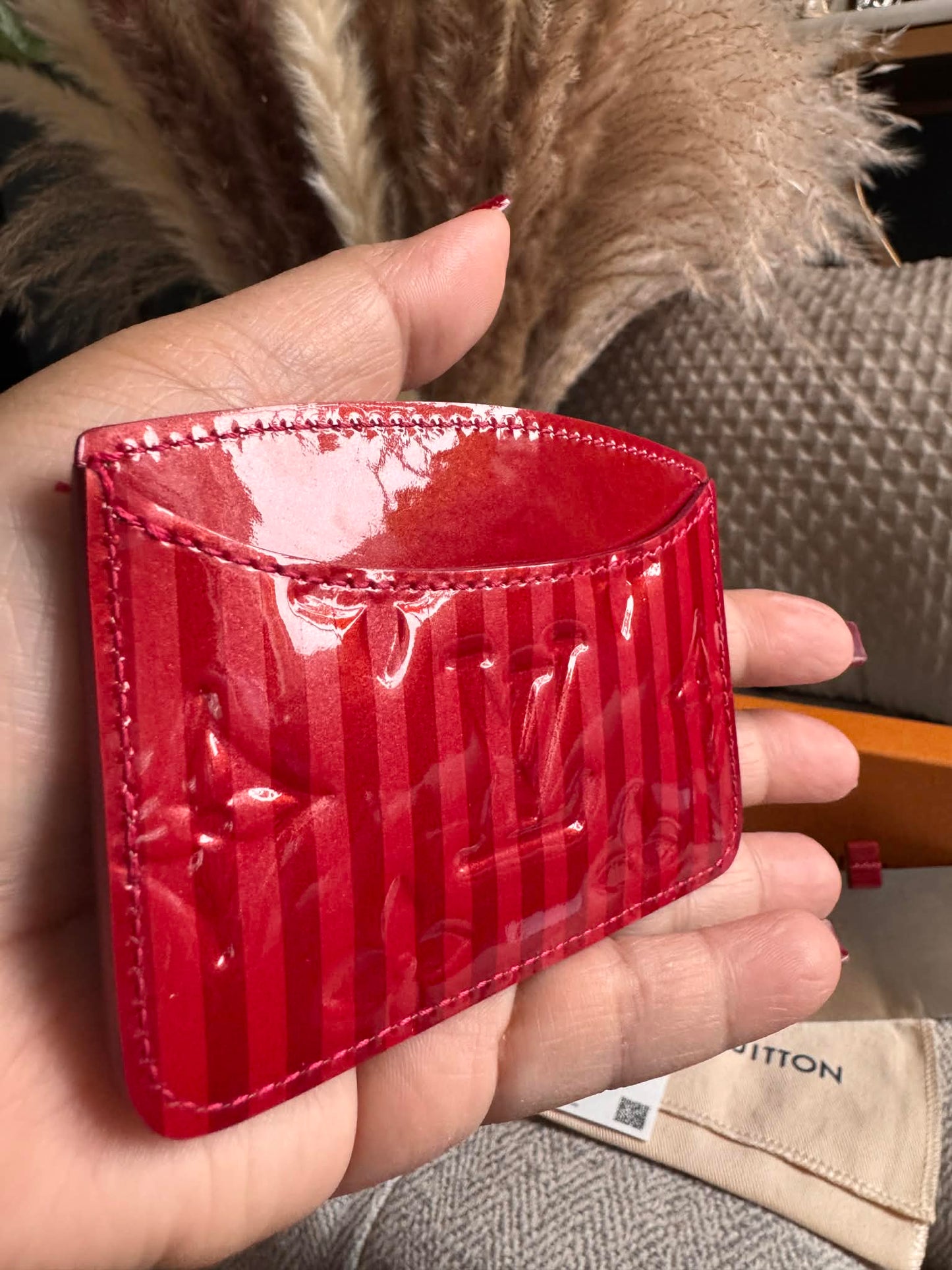 Louis Vuitton Amarante Rayures Monogram Vernis Mirror Case