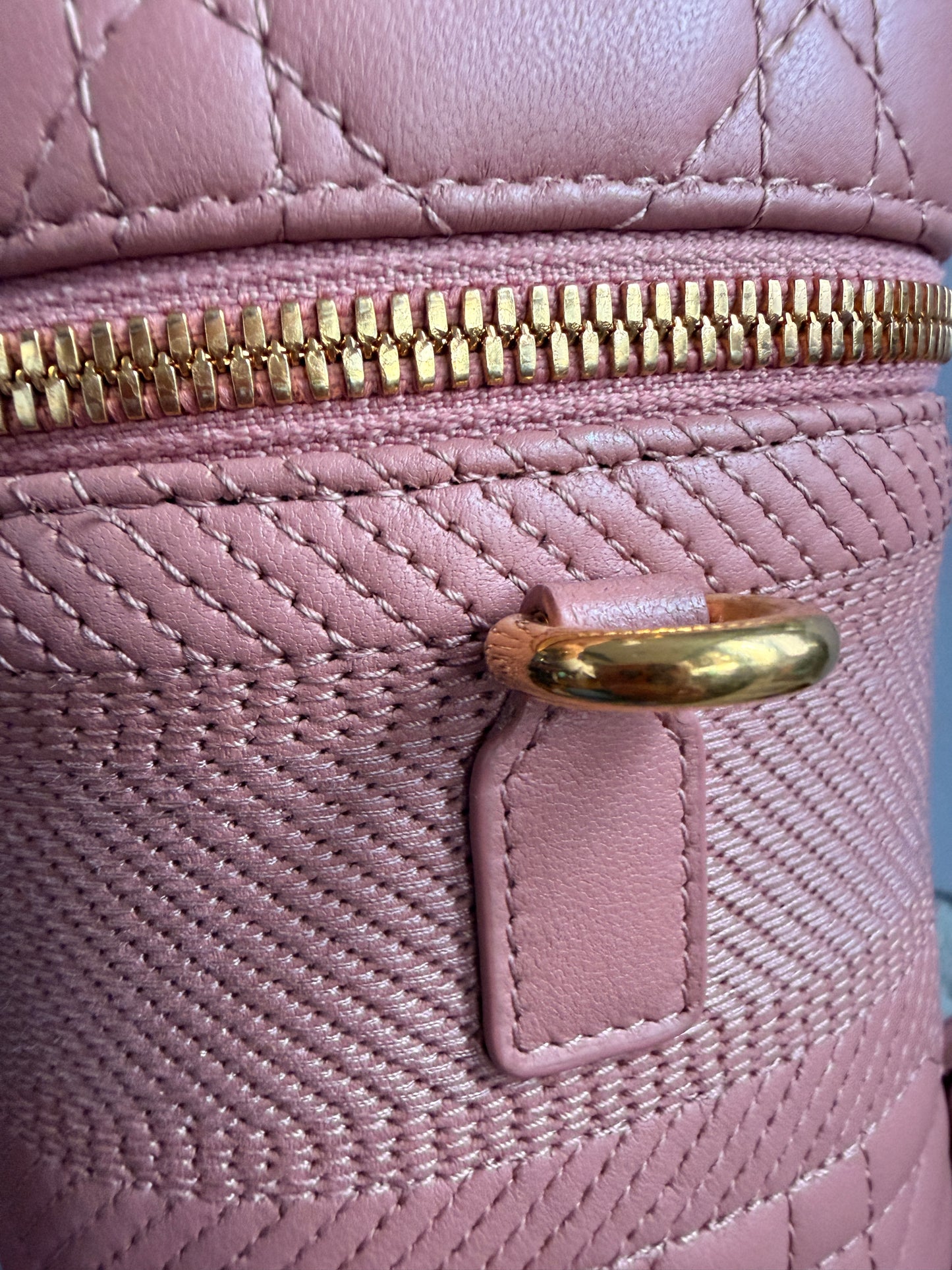 Christian Dior Lambskin Cannage Small Vanity Case