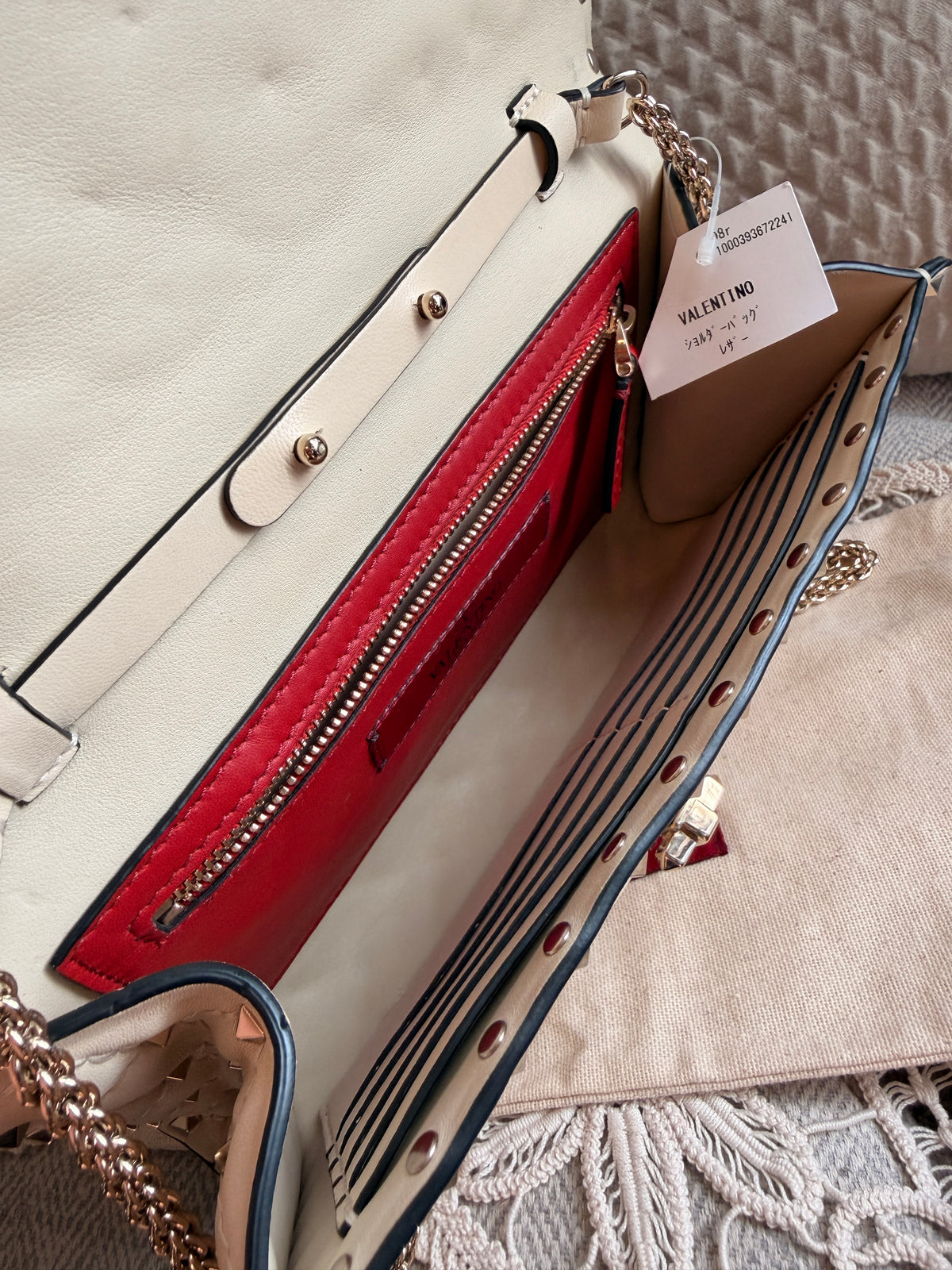 Valentino Rockstud Spike Leather Crossbody Clutch Bag