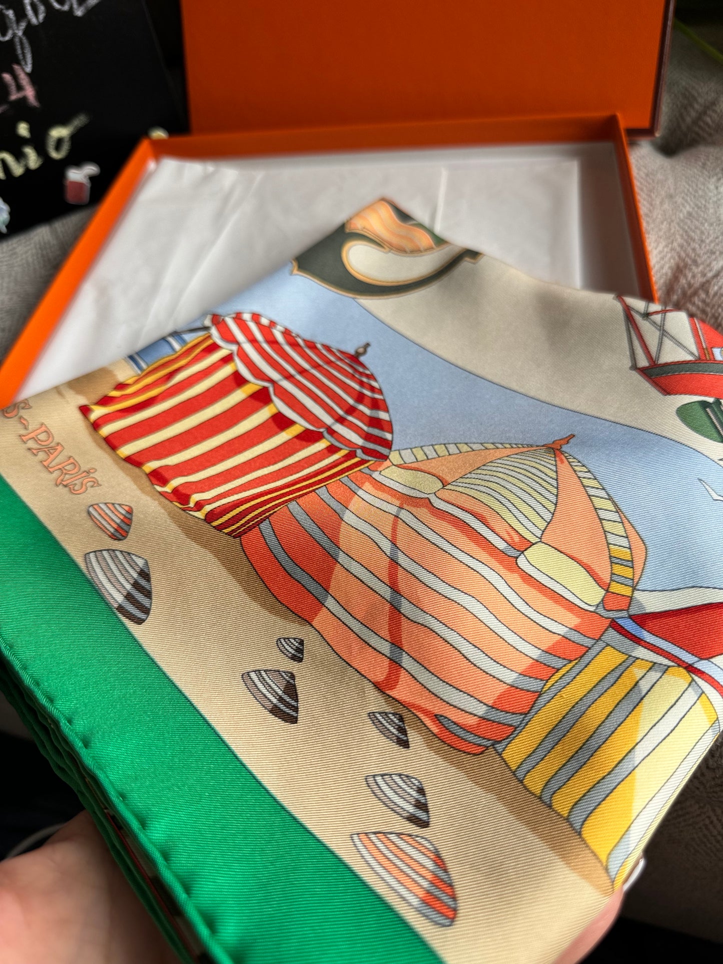 HERMÈS scarf “Charmes des Plages Normandes”