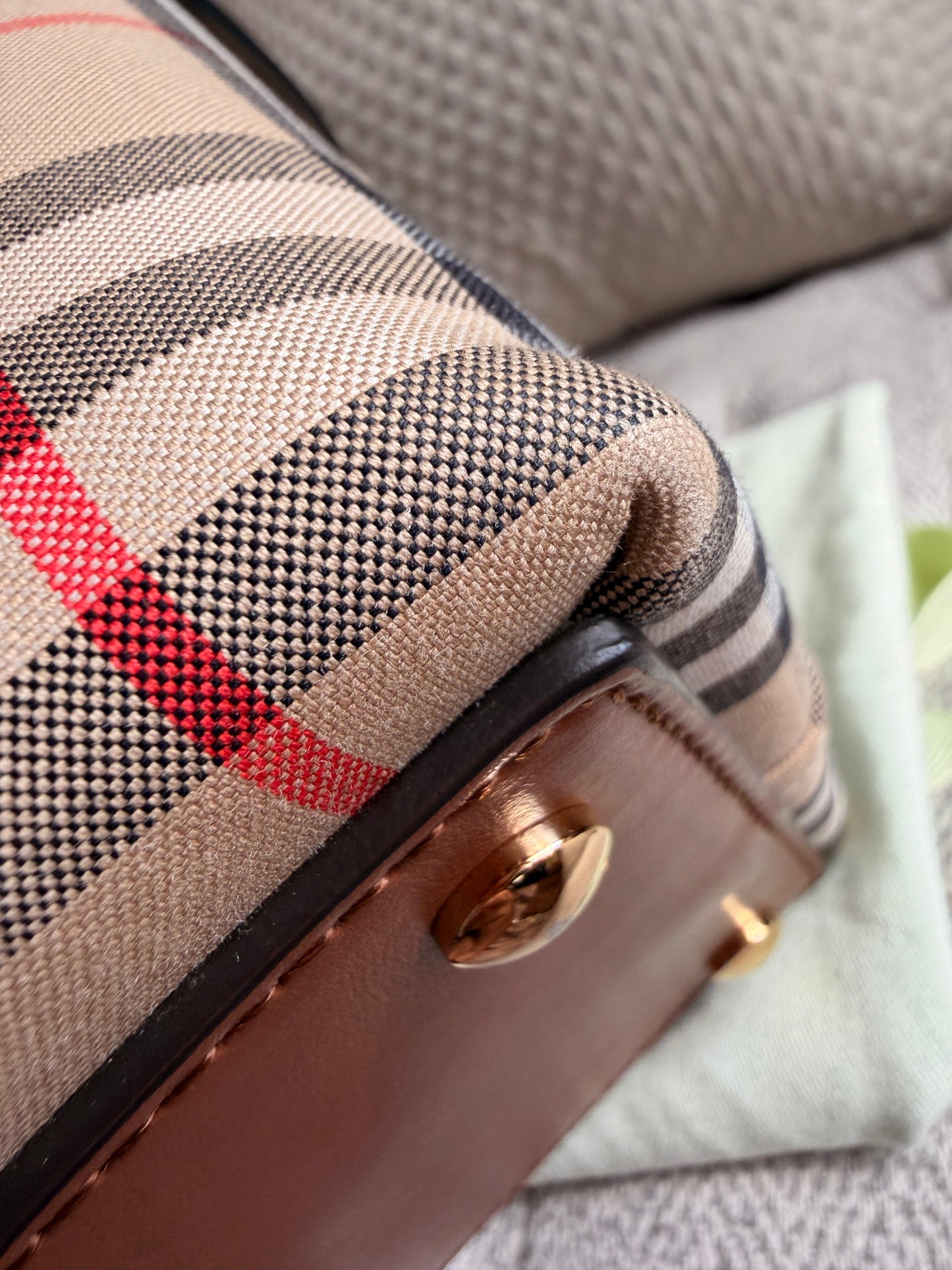 BURBERRY Mini Vintage Check Triple Stud Belt Bag