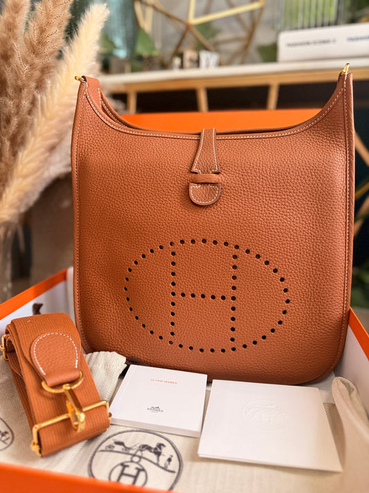 Hermés Evelyne PM - HTF Gold on Gold