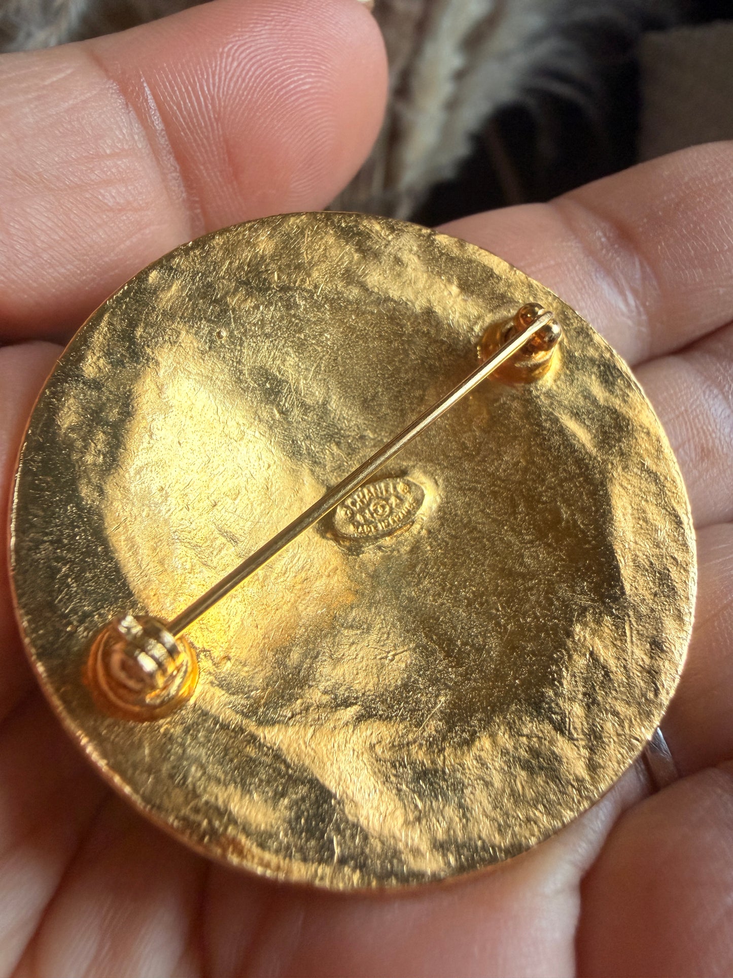 Chanel Vintage 24K Gold Plated Brooch