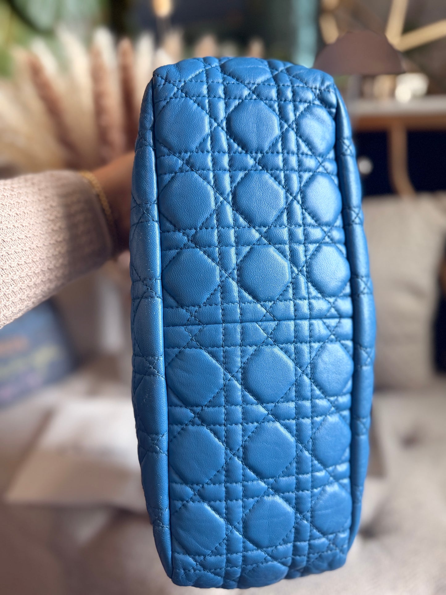 Christian Dior Cannage Quilted Lambskin Leather New Lock Flap Bag