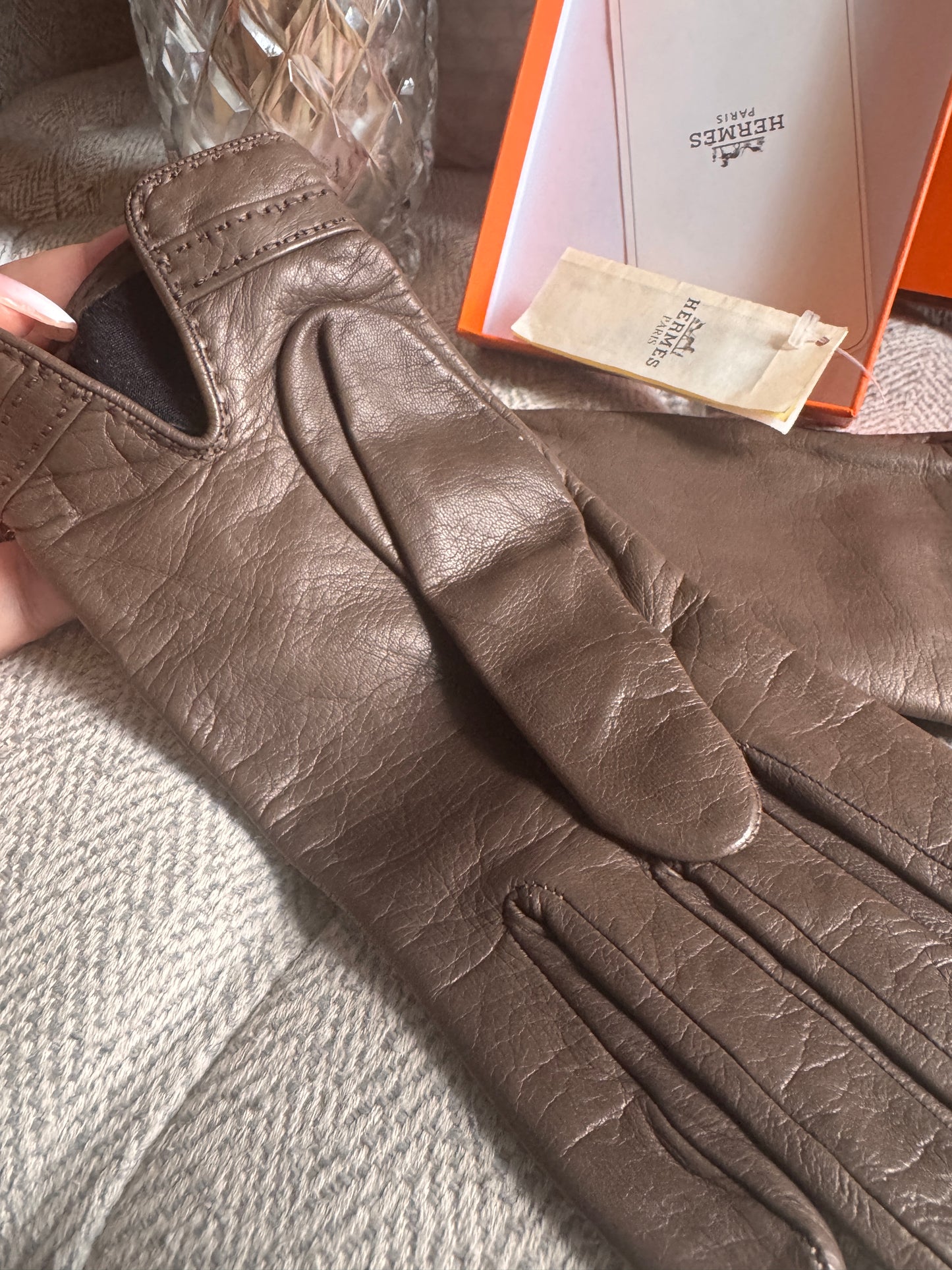 Hermes Fantaisie Leather Gloves