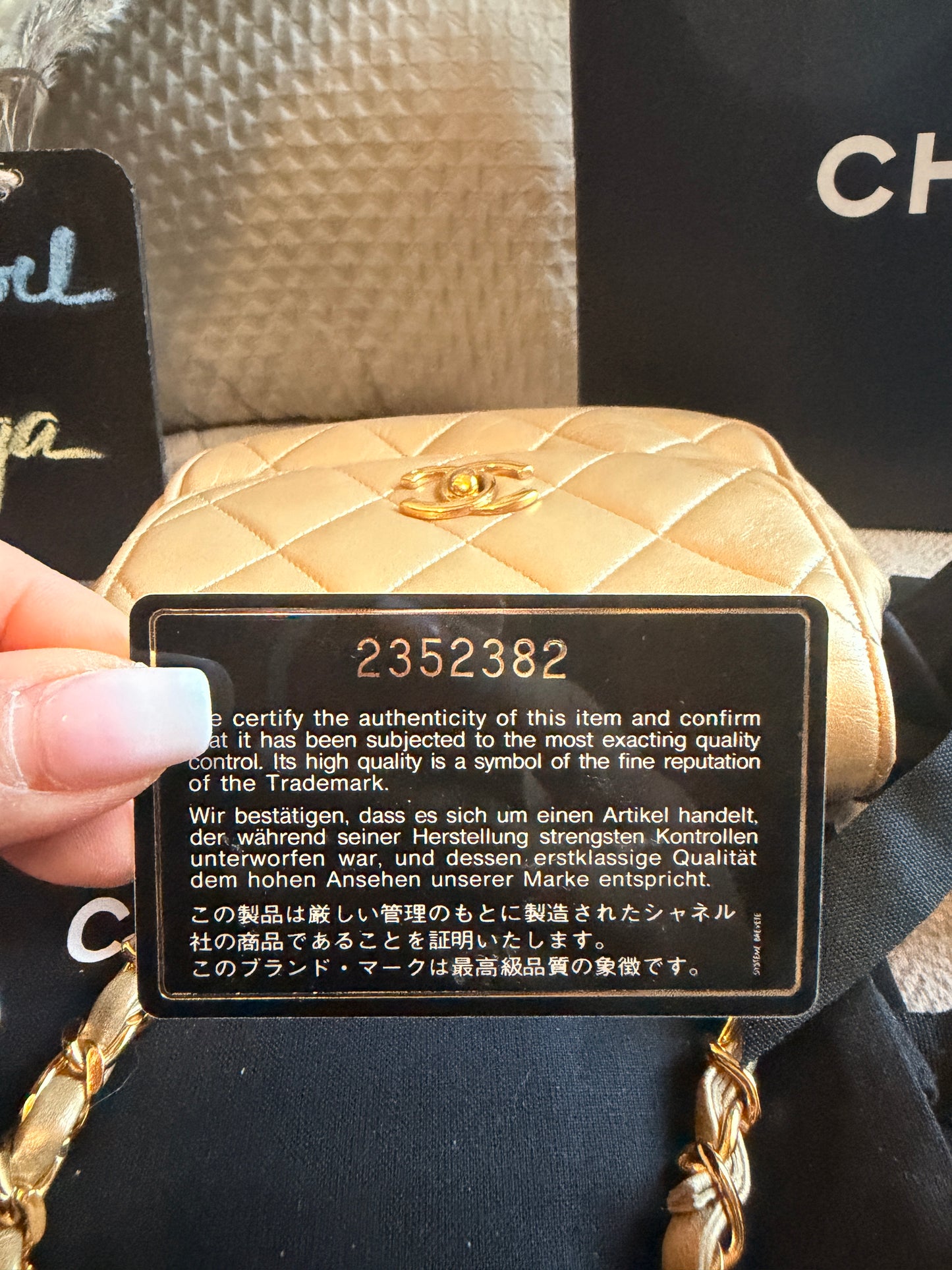 Chanel Metallic Lambskin Quilted Mini Flap in Gold