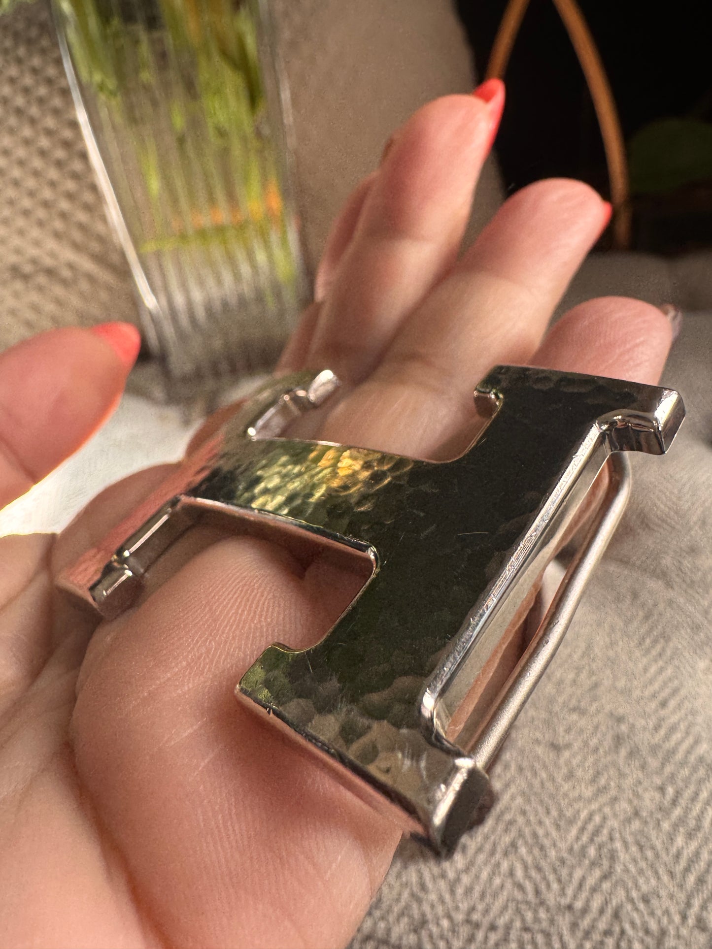 Hermes Belt Buckle Only in Hammered Finish