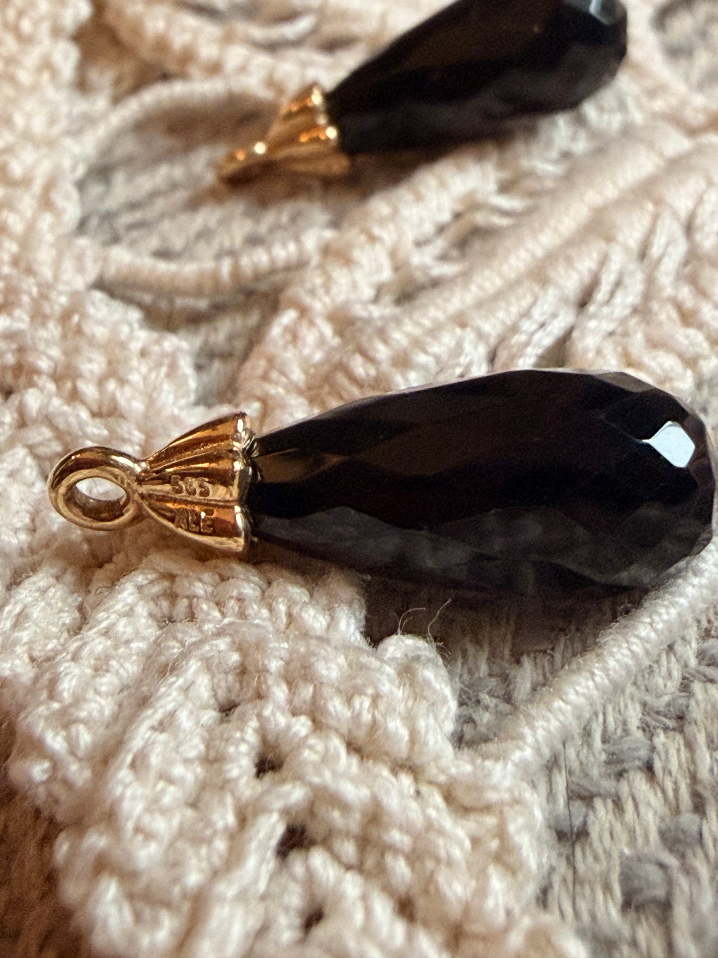 NEW💕 Pandora 14k Yellow Gold Onyx Compose earrings 250434ON