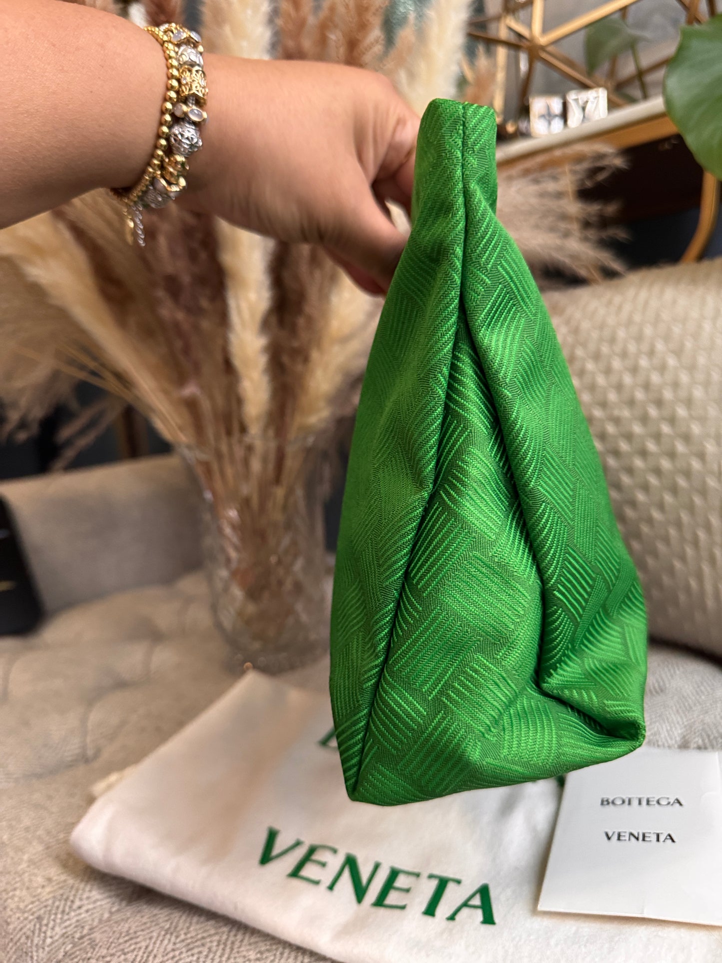 Bottega Veneta Intrecciato Jaquard Twill Pouch