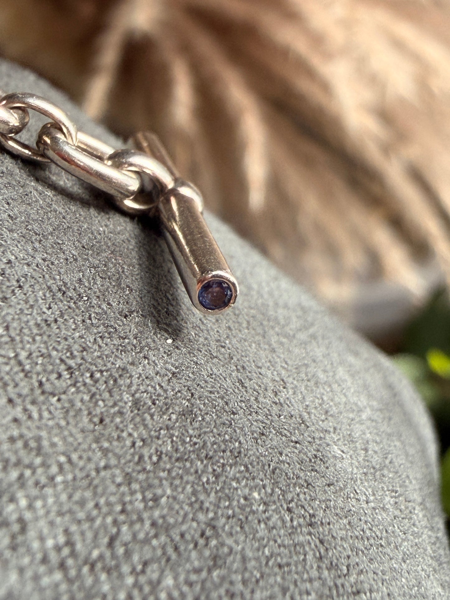 David Yurman Cushion Chain Toggle bracelet with Sapphires