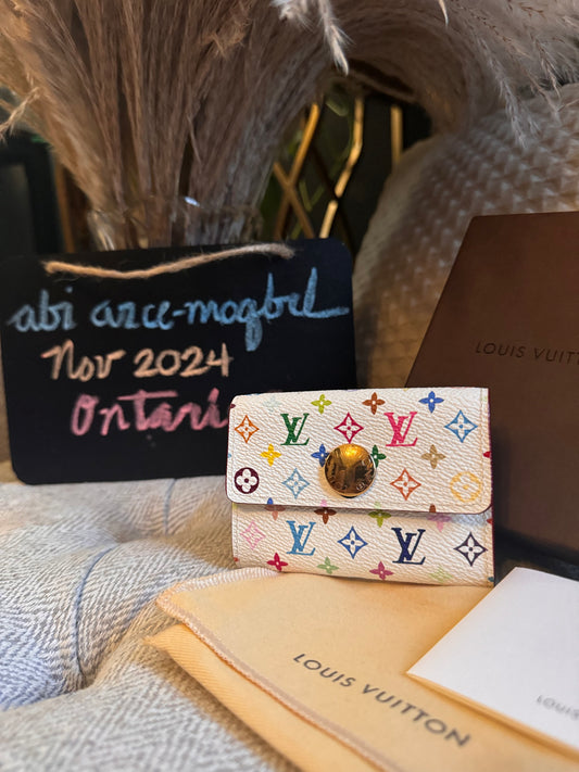 Louis Vuitton x Takashi Murakami Multicolor Business Cardholder in Blanc
