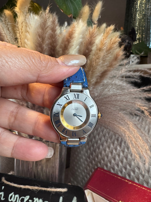 Cartier Vintage Must De Cartier Watch with leather strap
