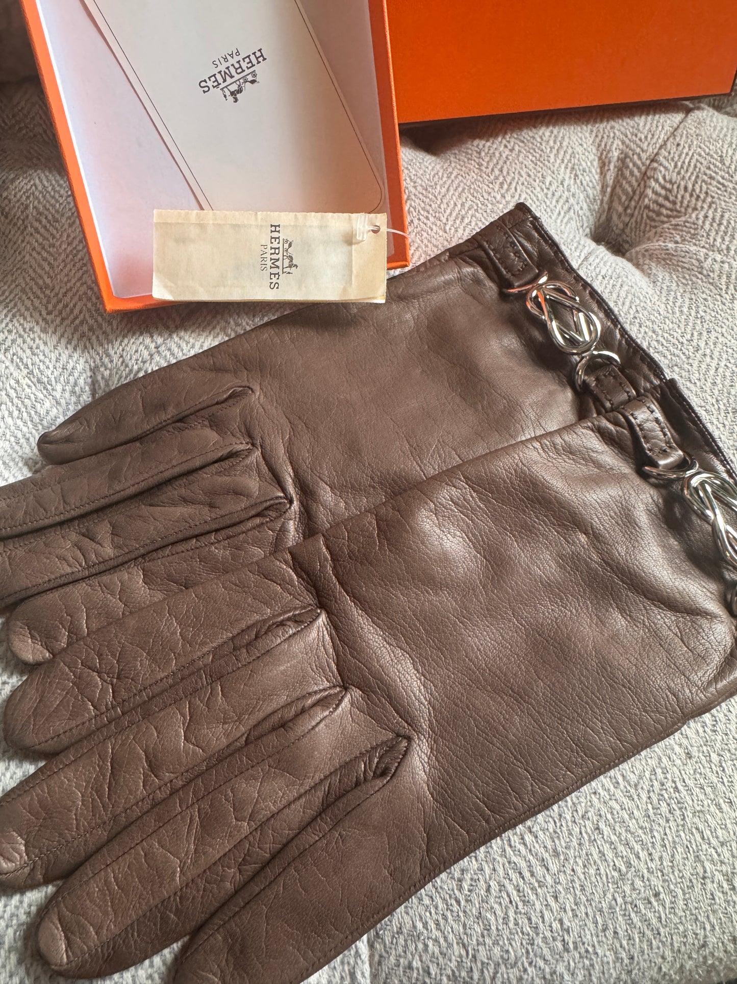Hermes Fantaisie Leather Gloves