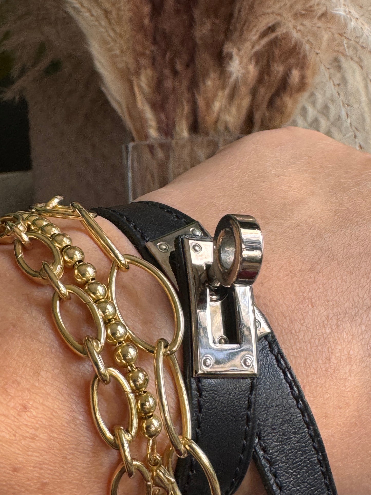 Hermes Kelly Double Tour Bracelet in SHW