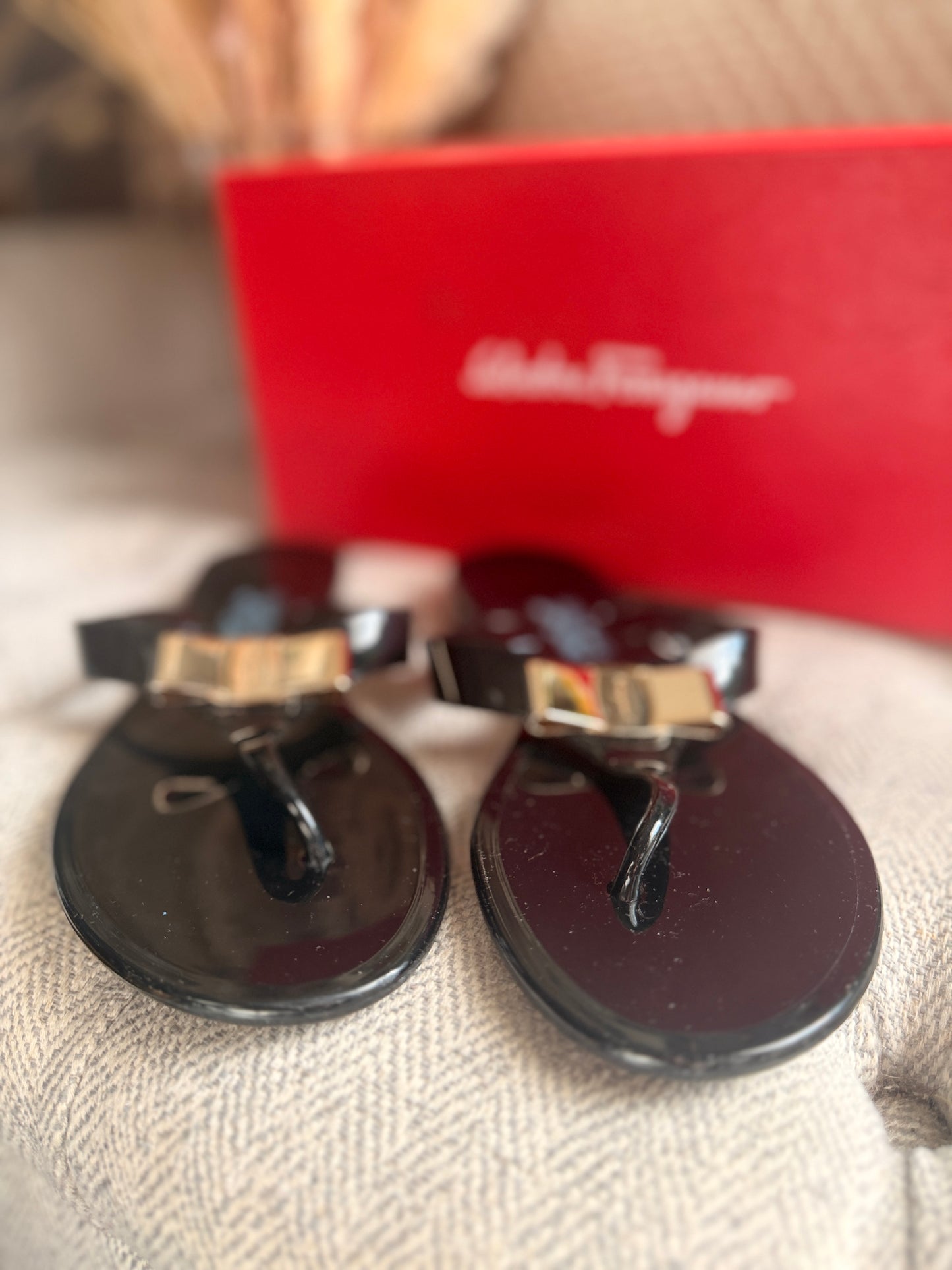 Salvatore Ferragamo Vara Bow Jelly Sandals
