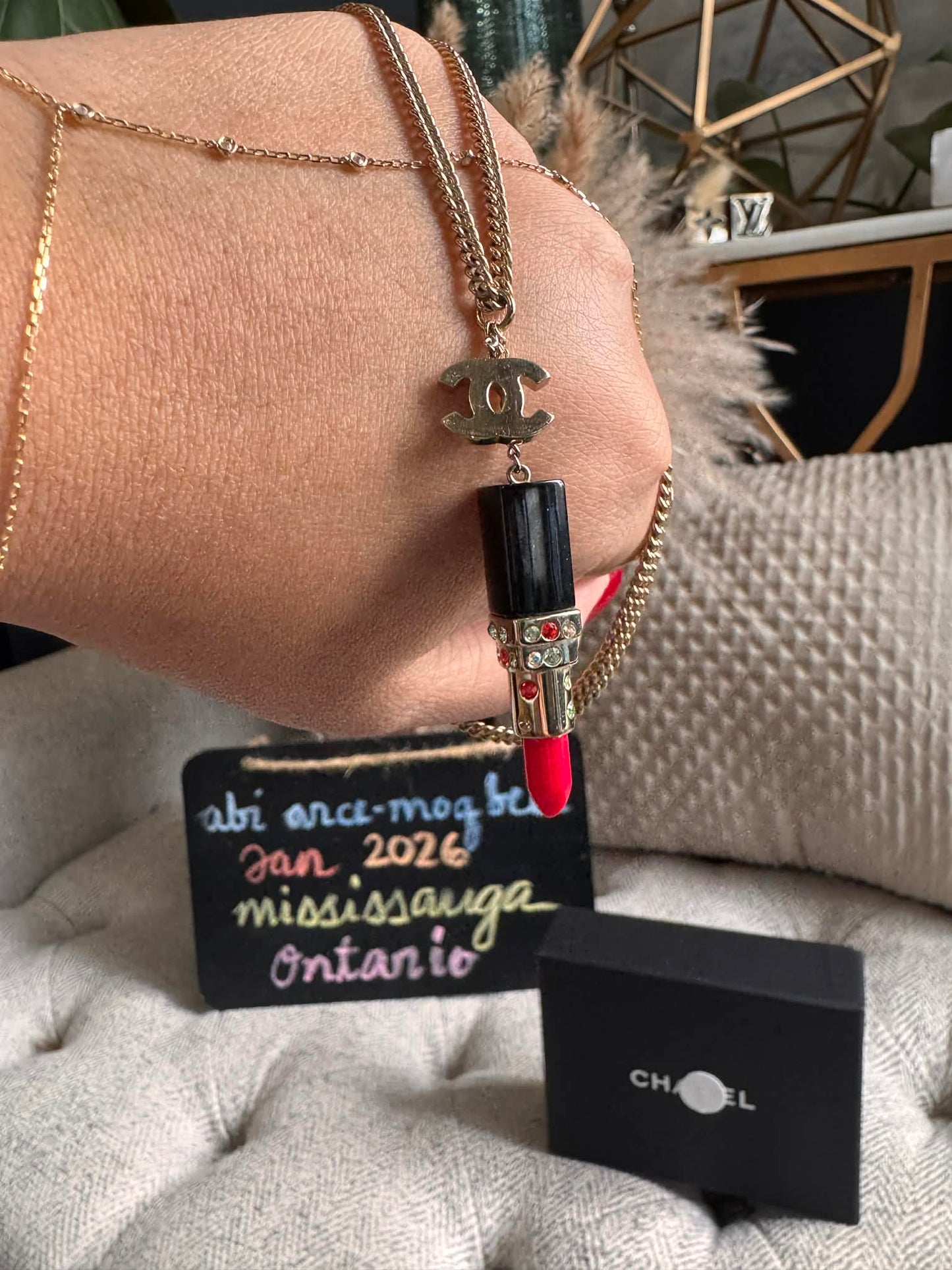 Chanel Lipstick Pendant-Necklace