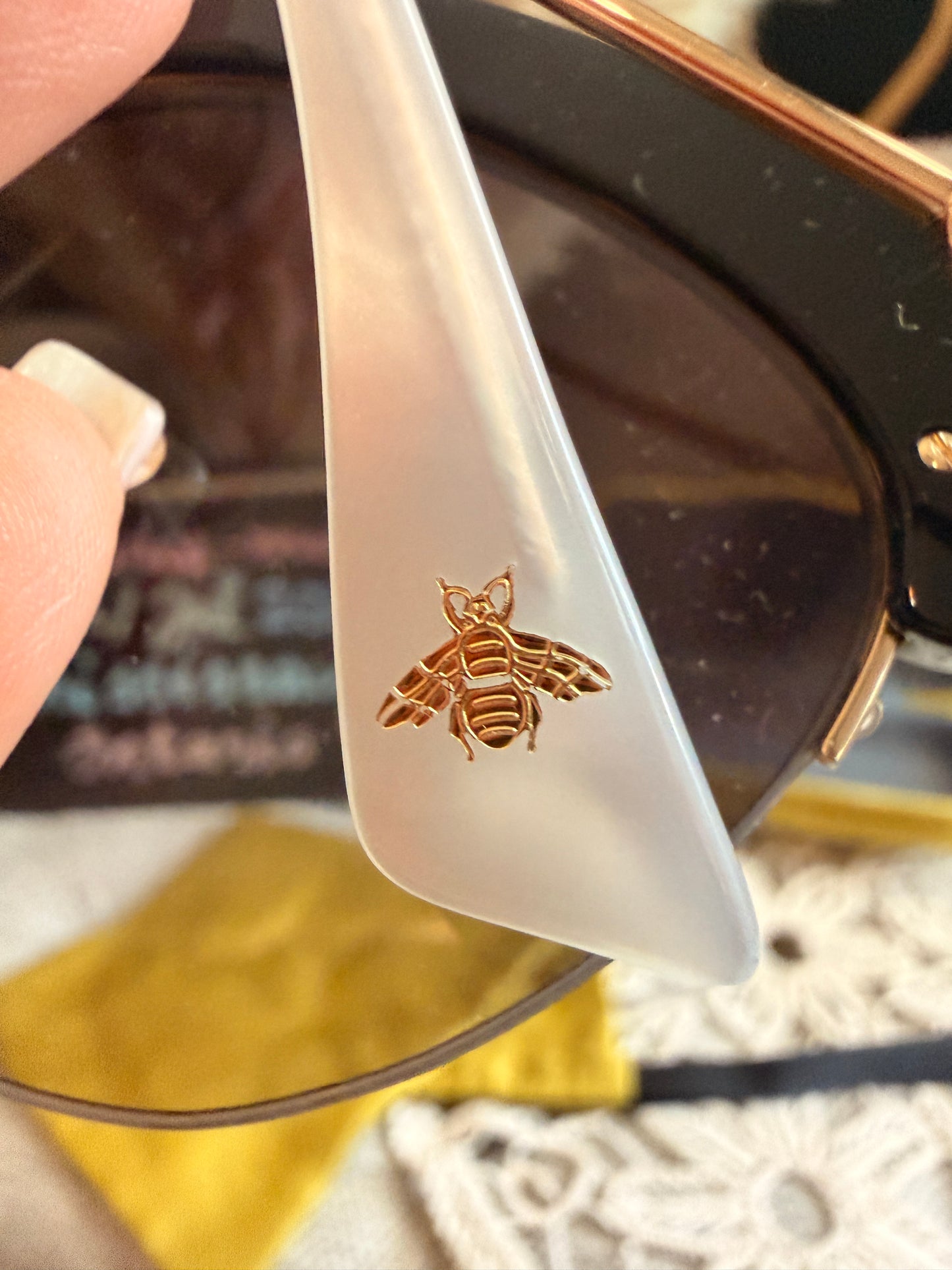 Gucci Black Acrylic Cat-Eye Sunglasses with Pearl Details