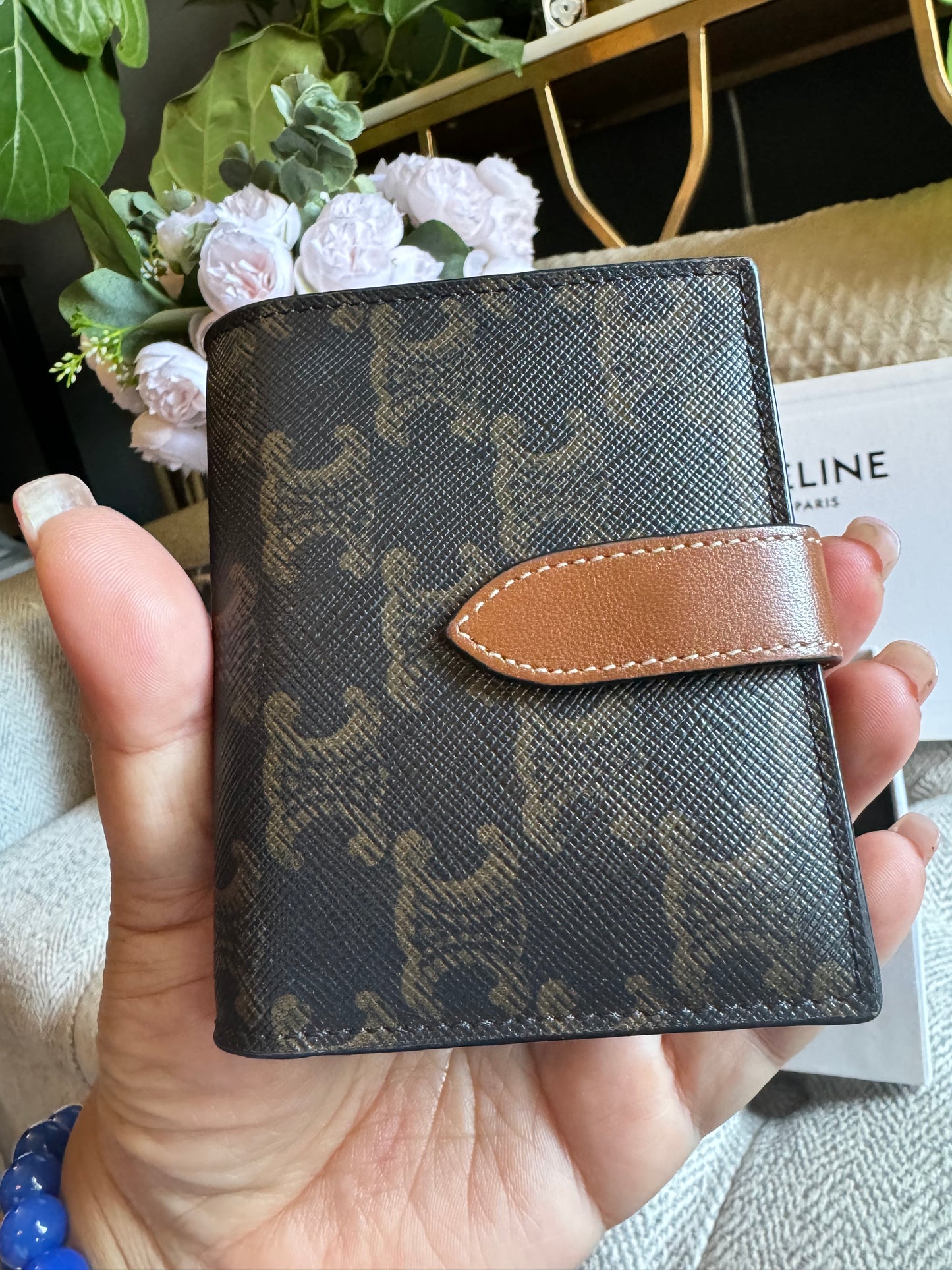 Celine SMALL WALLET IN TRIOMPHE CANVAS AND LAMBSKIN