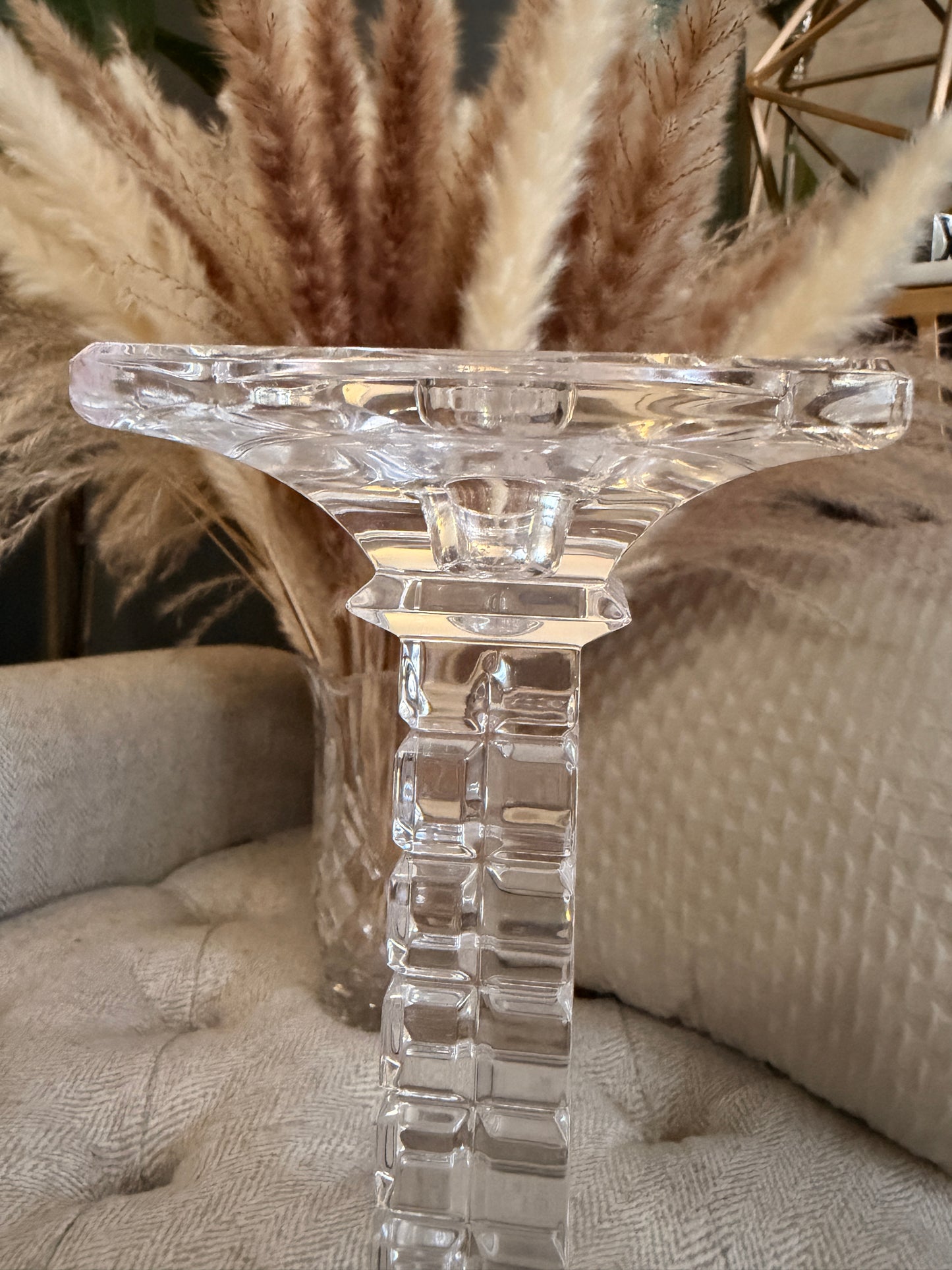 24% Lead Crystal Candle Holder