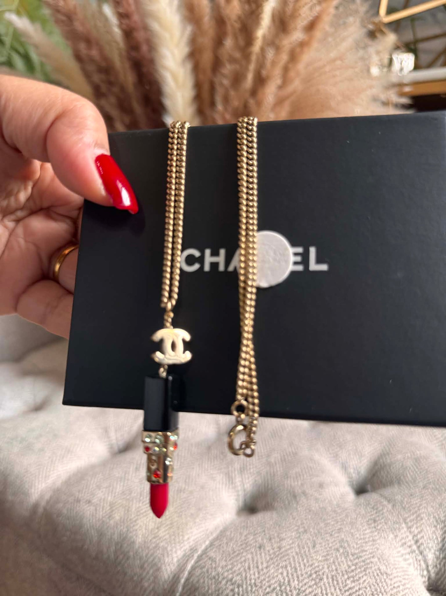Chanel Lipstick Pendant-Necklace