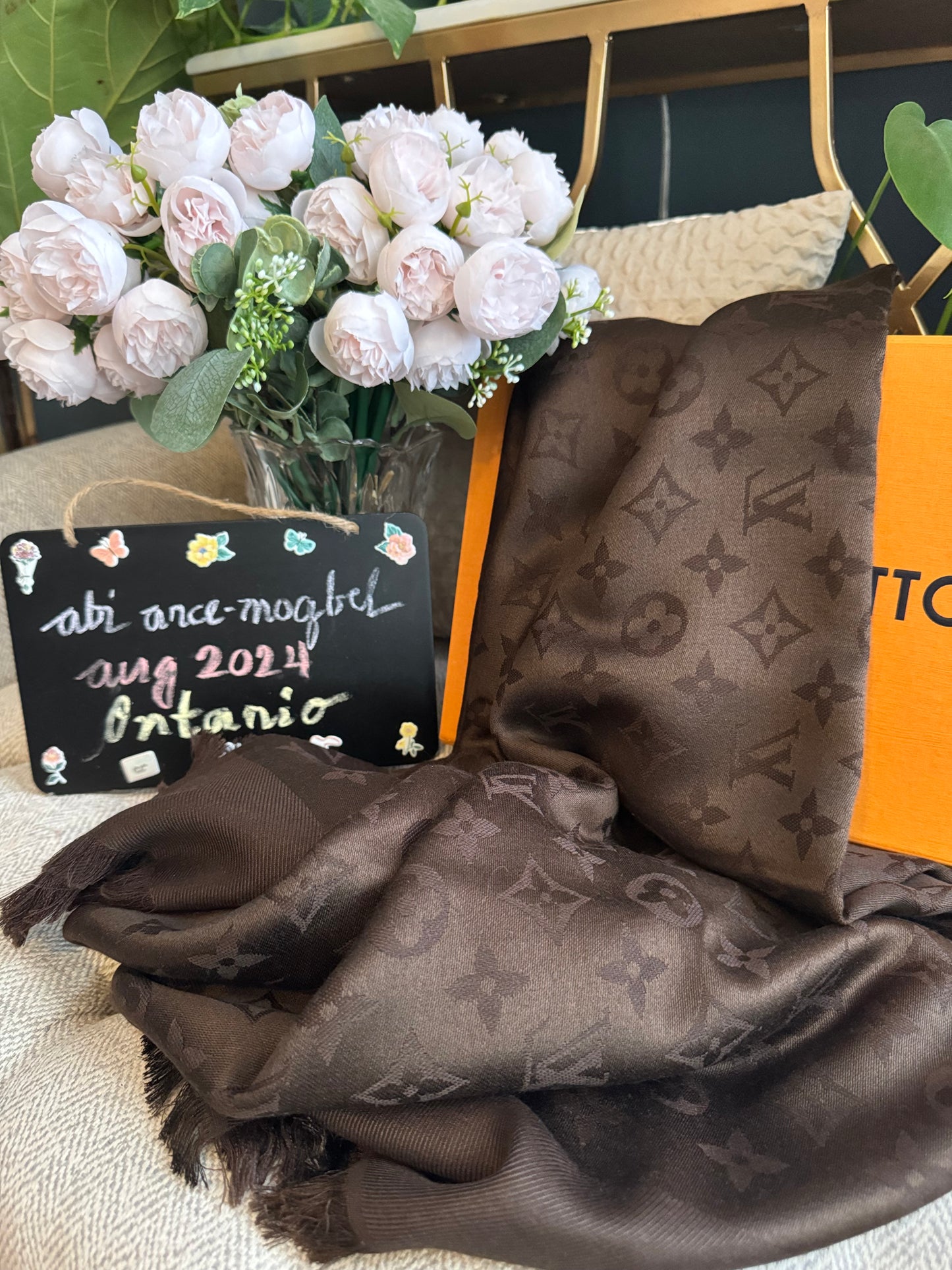 Louis Vuitton Dark Brown Monogram Shawl