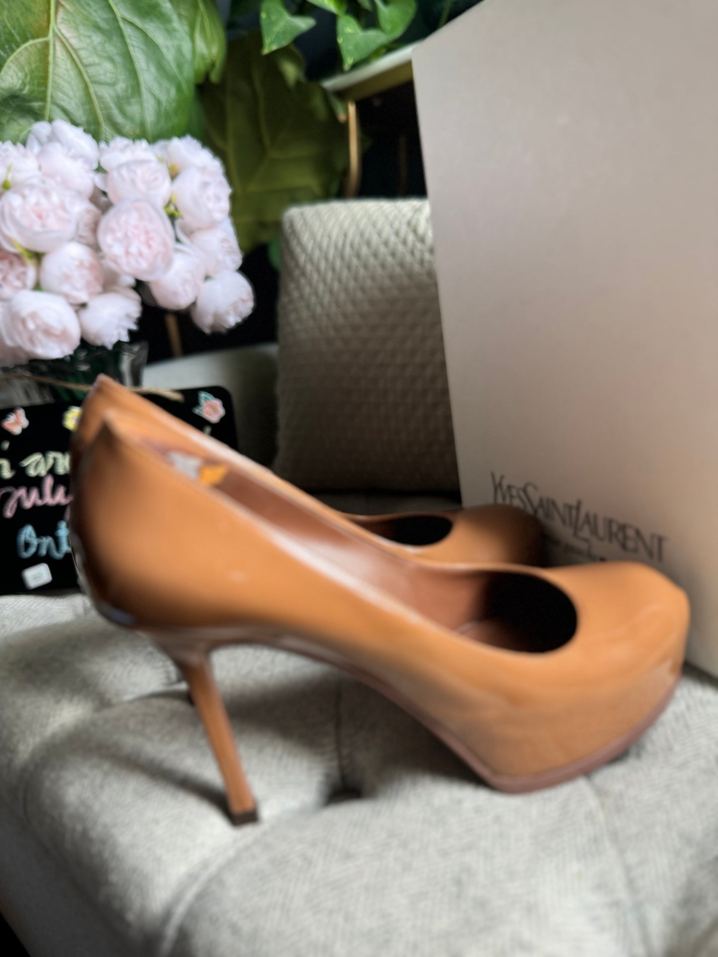 YSL Soft Nude Tribtoo 80 pump Vitello Vernice size 38.5