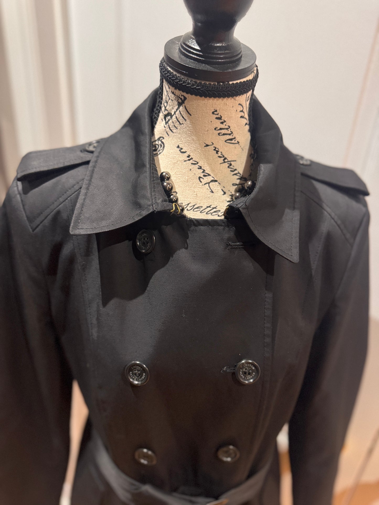 LAUREN Ralph Lauren Black Trench  Coat