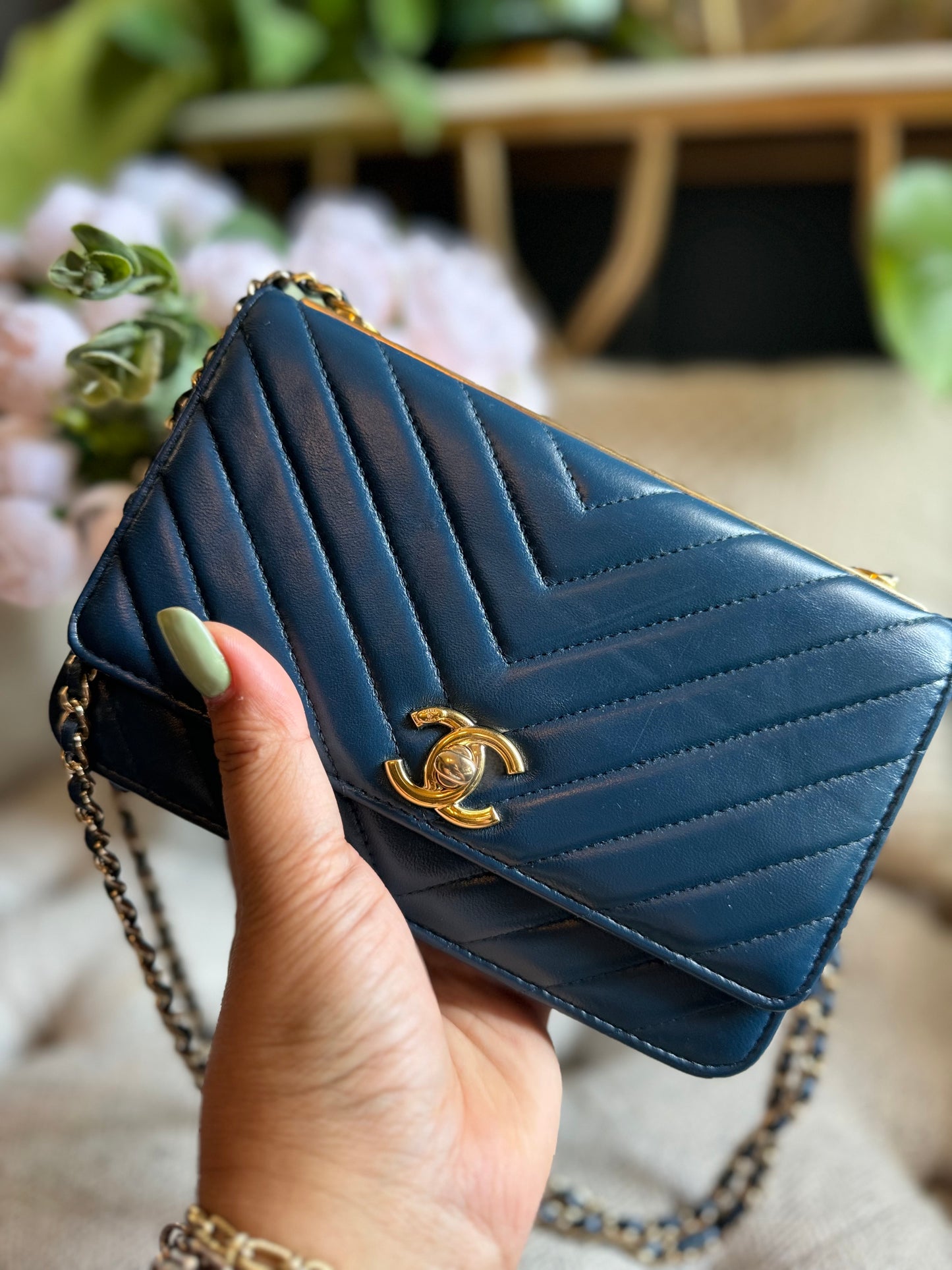 Chanel Trendy WOC in Blue with GHW