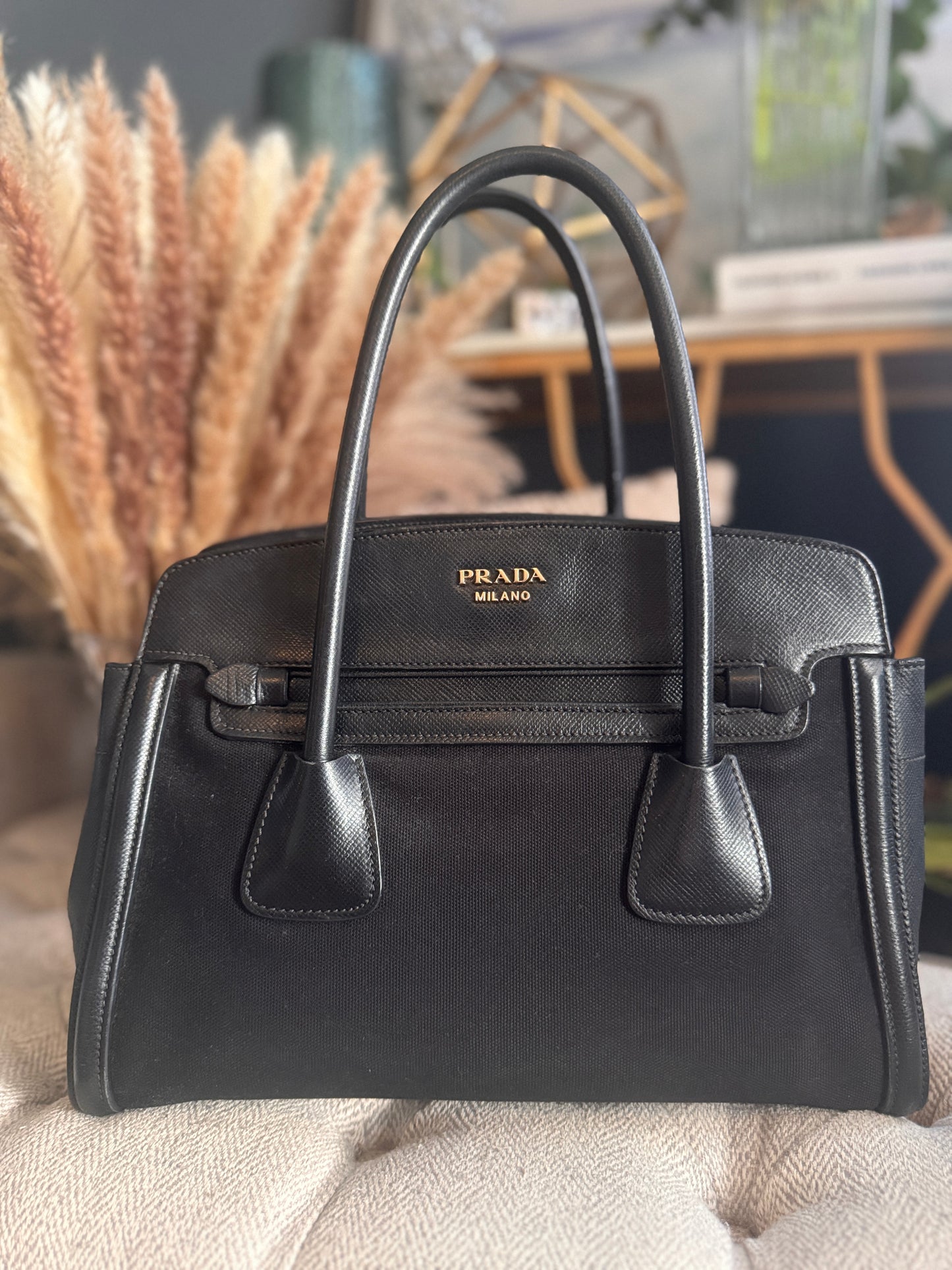 Prada Corda Canapa and Saffiano Tote