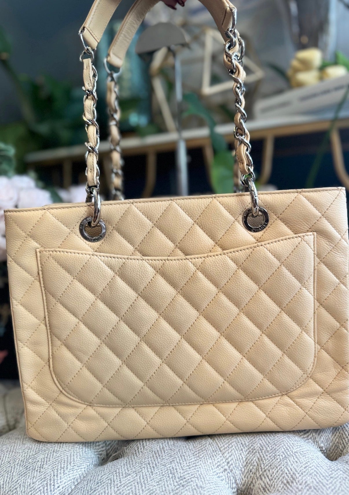 Chanel GST in Beige with Silver Hardware