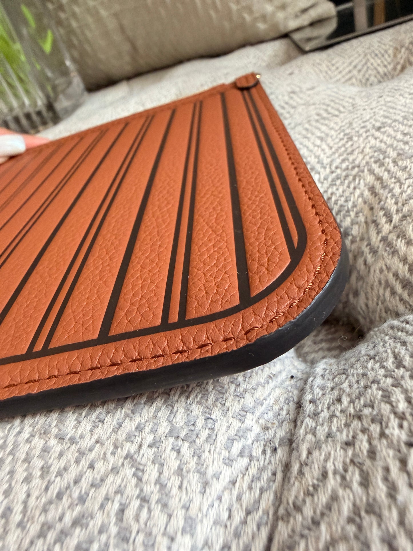 Louis Vuitton Calfskin Inside-Out Neverfull Pouch in Tan