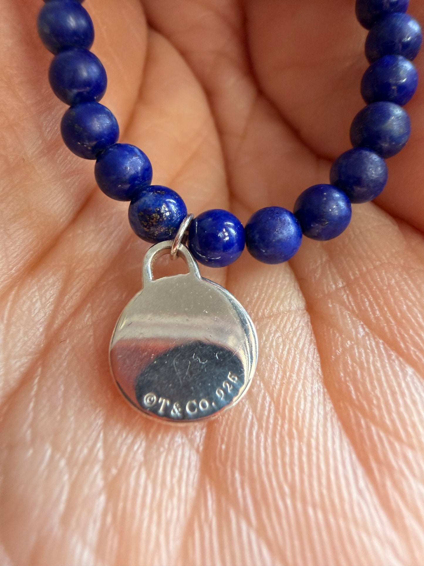 Tiffany&Co RETIRED Lapis Lazuli Return to Tiffany 4mm bead bracelet. HTF!