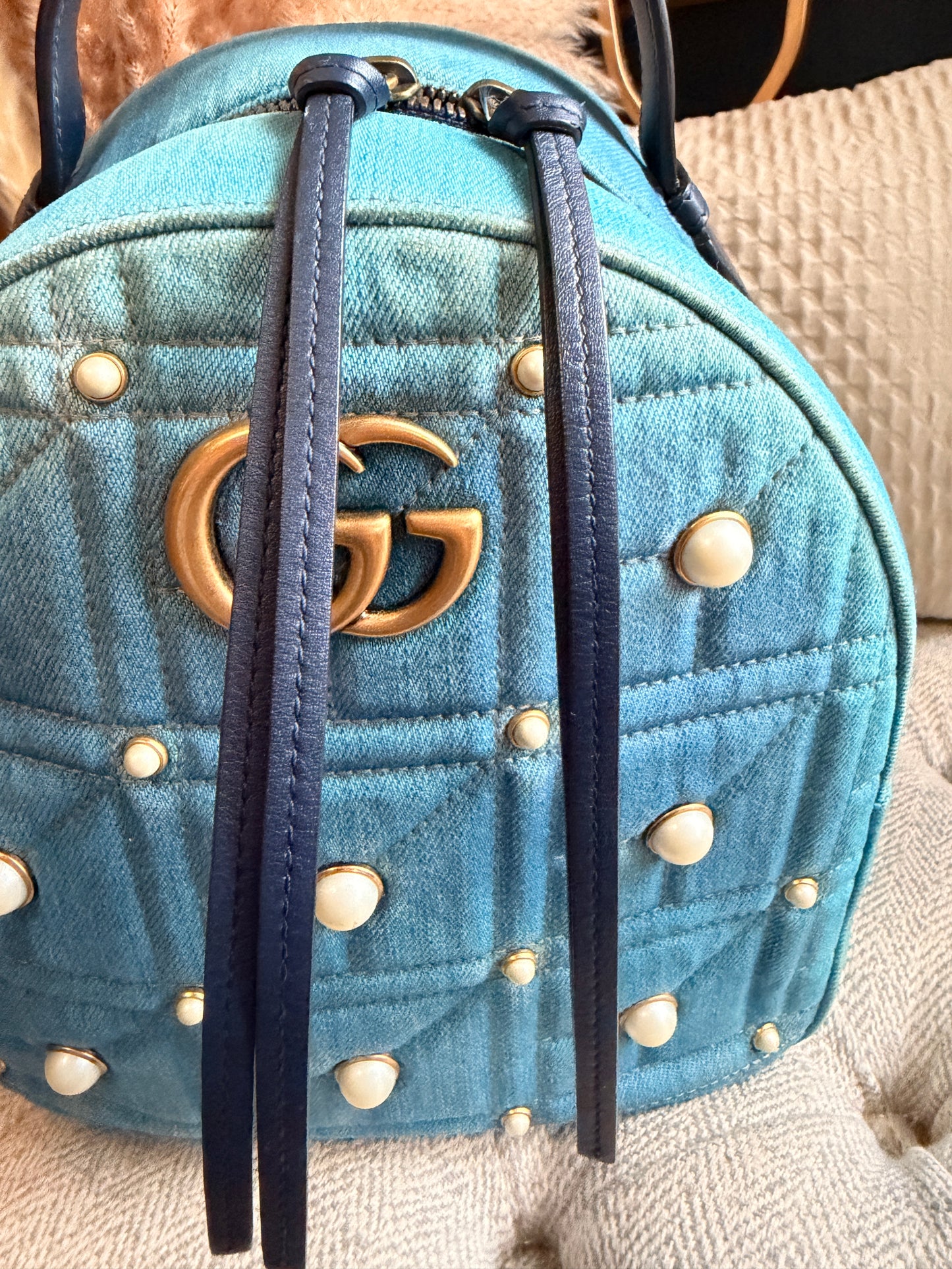 GUCCI Marmont Denim Backpack