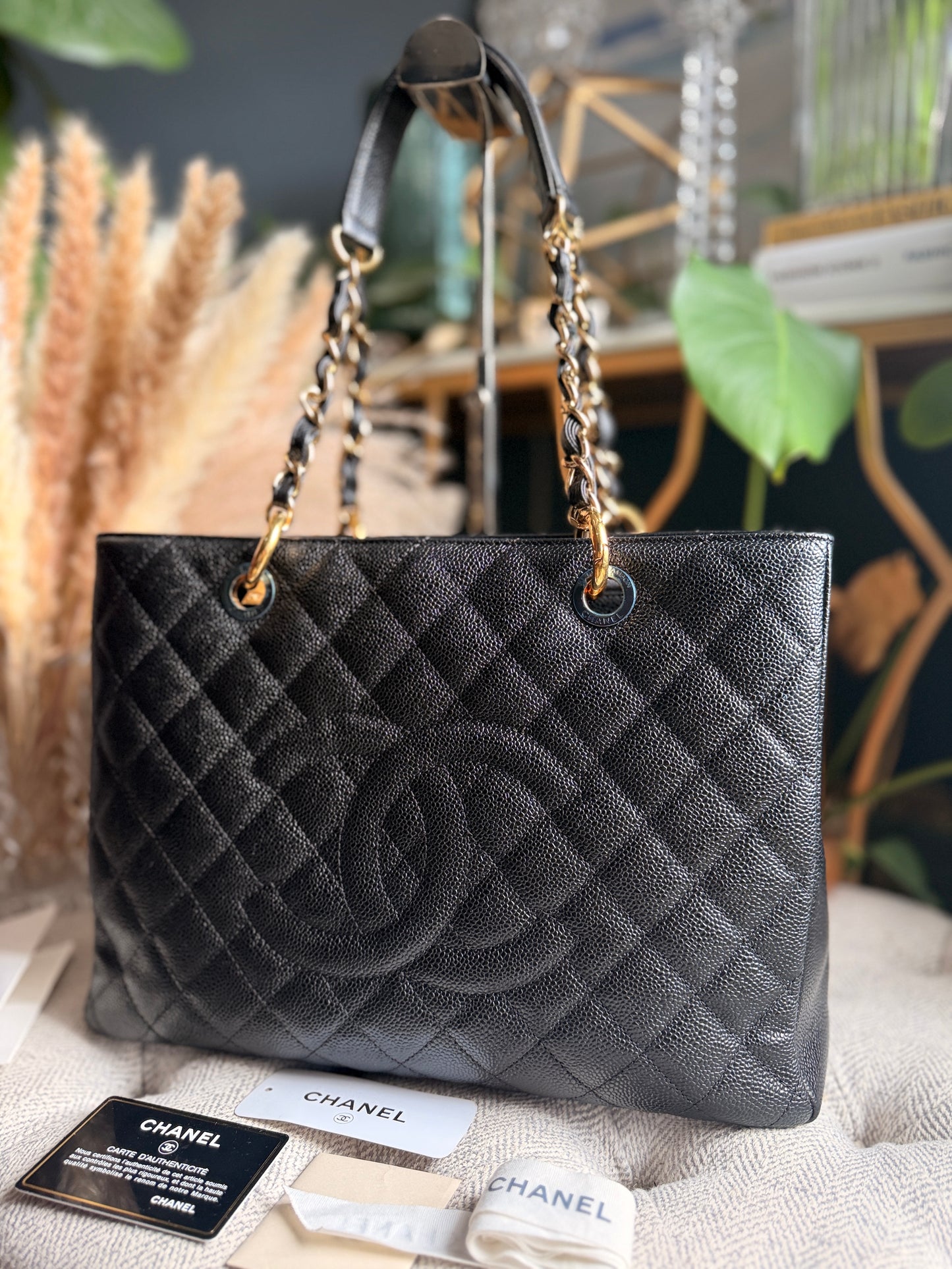 Chanel GST in Black with Gold Hardware