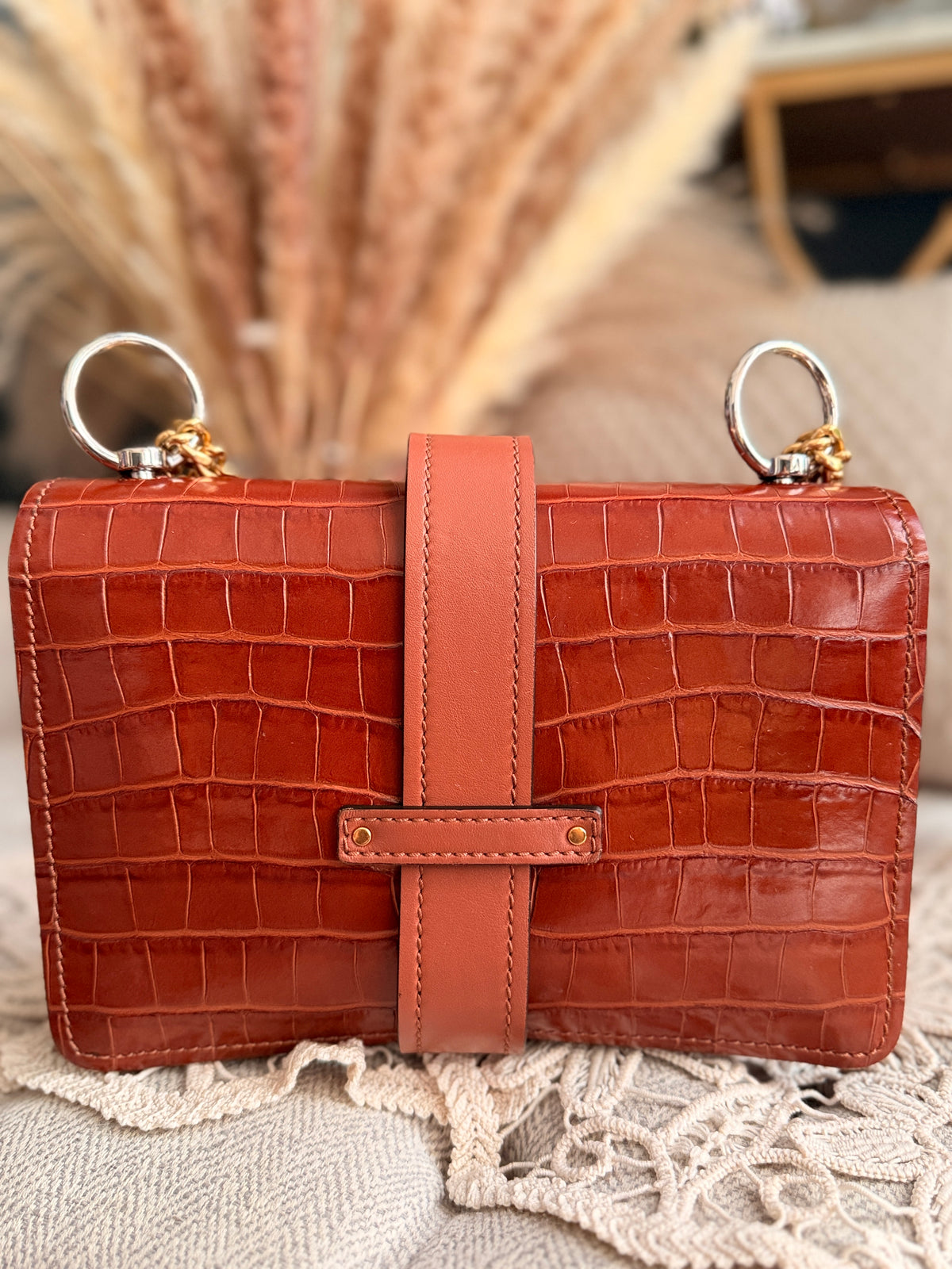 Chloe Aby Chain Bag -Croc Embossed