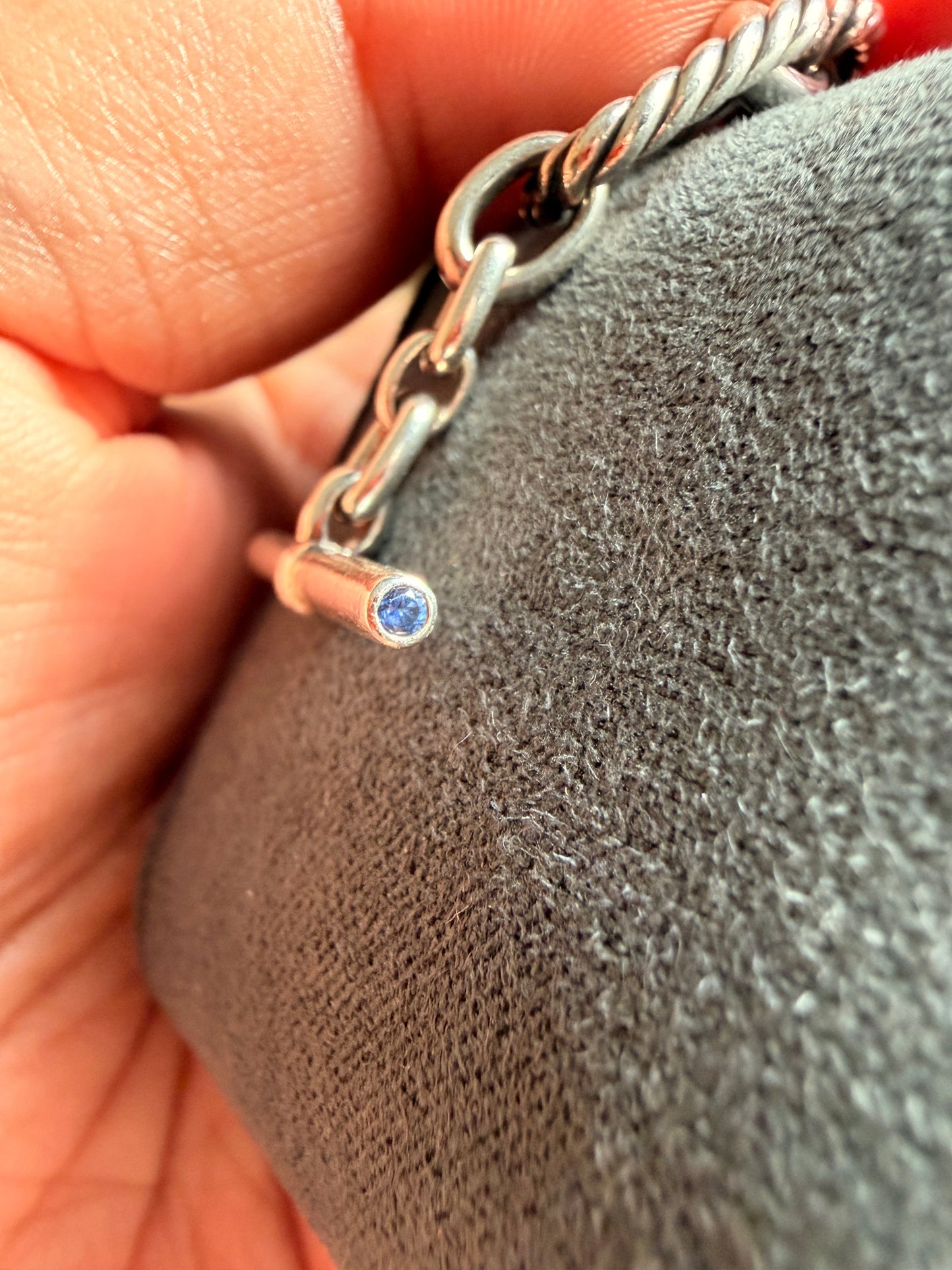 David Yurman Cushion Chain Toggle bracelet with Sapphires