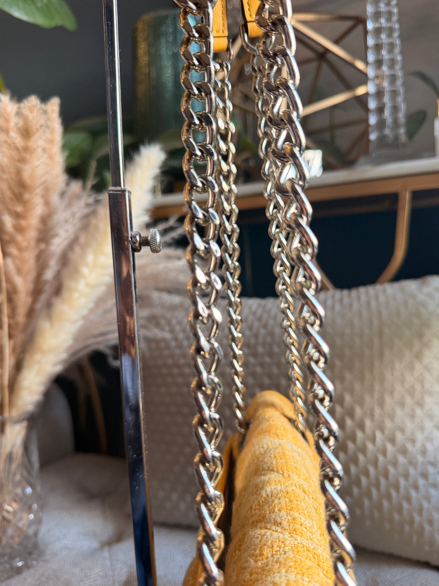 Kate Spade Quilted Chain-Handle Shoulder Bag in Mustard Yellow