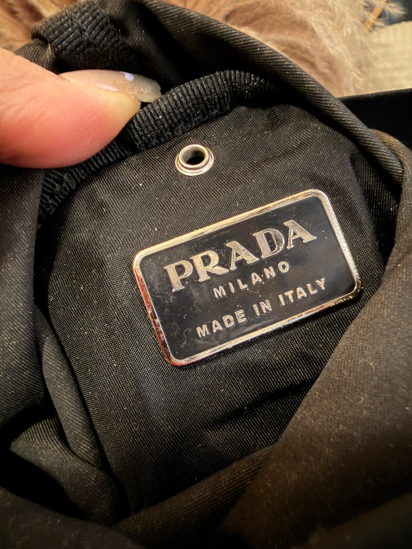 Prada Tessuto Black Nylon Shoulder Bag /Bottle Holder