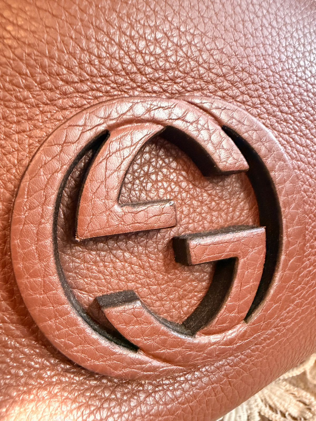 Gucci Leather Interlocking GG Tote