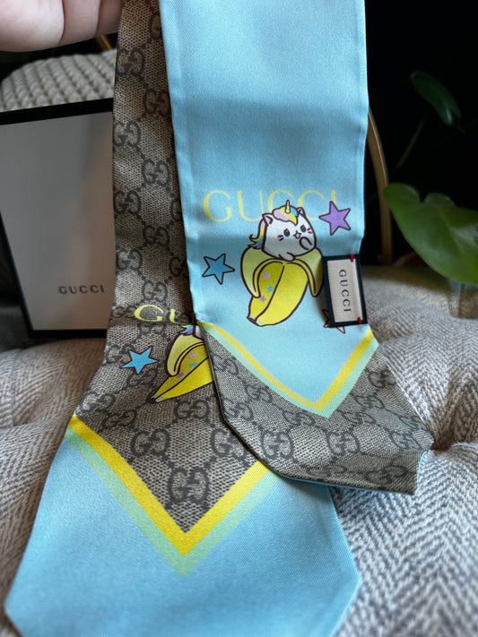 Gucci Bananya Cat Silk Twilly/scarf