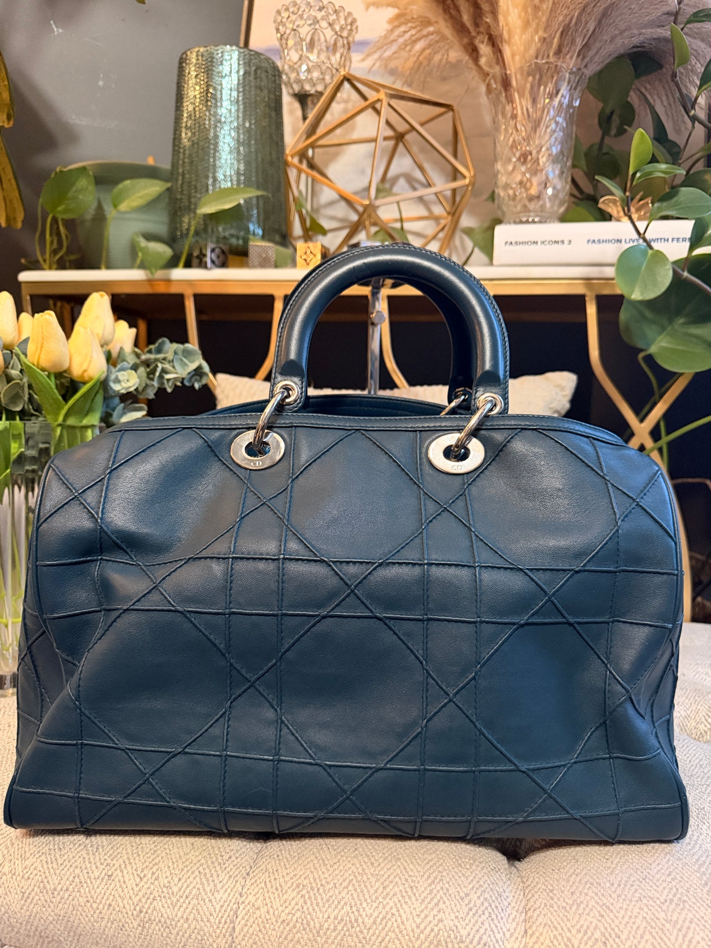 Dior Granville Leather Boston Bag