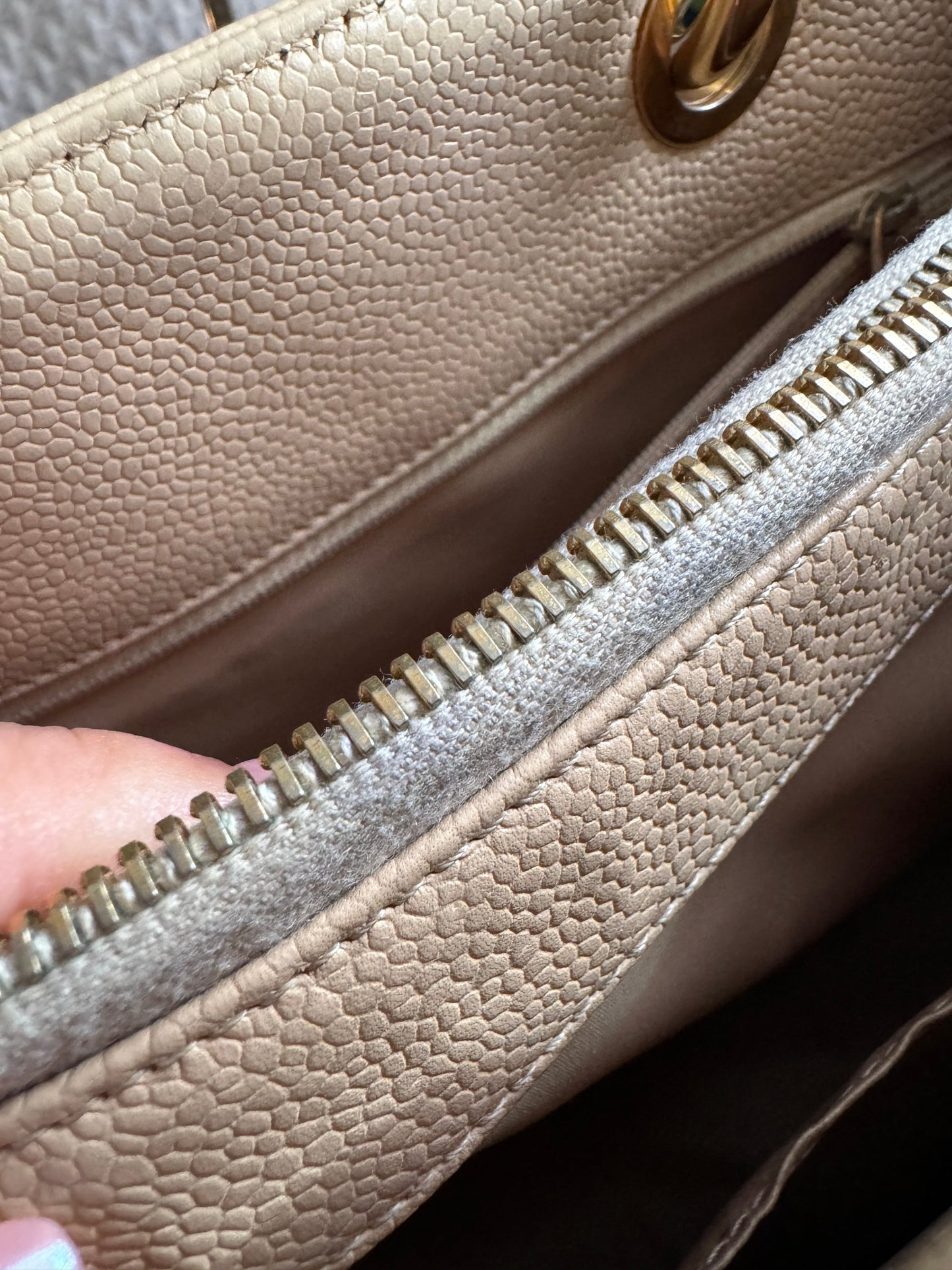 Chanel GST in Beige Caviar with Gold Hardware