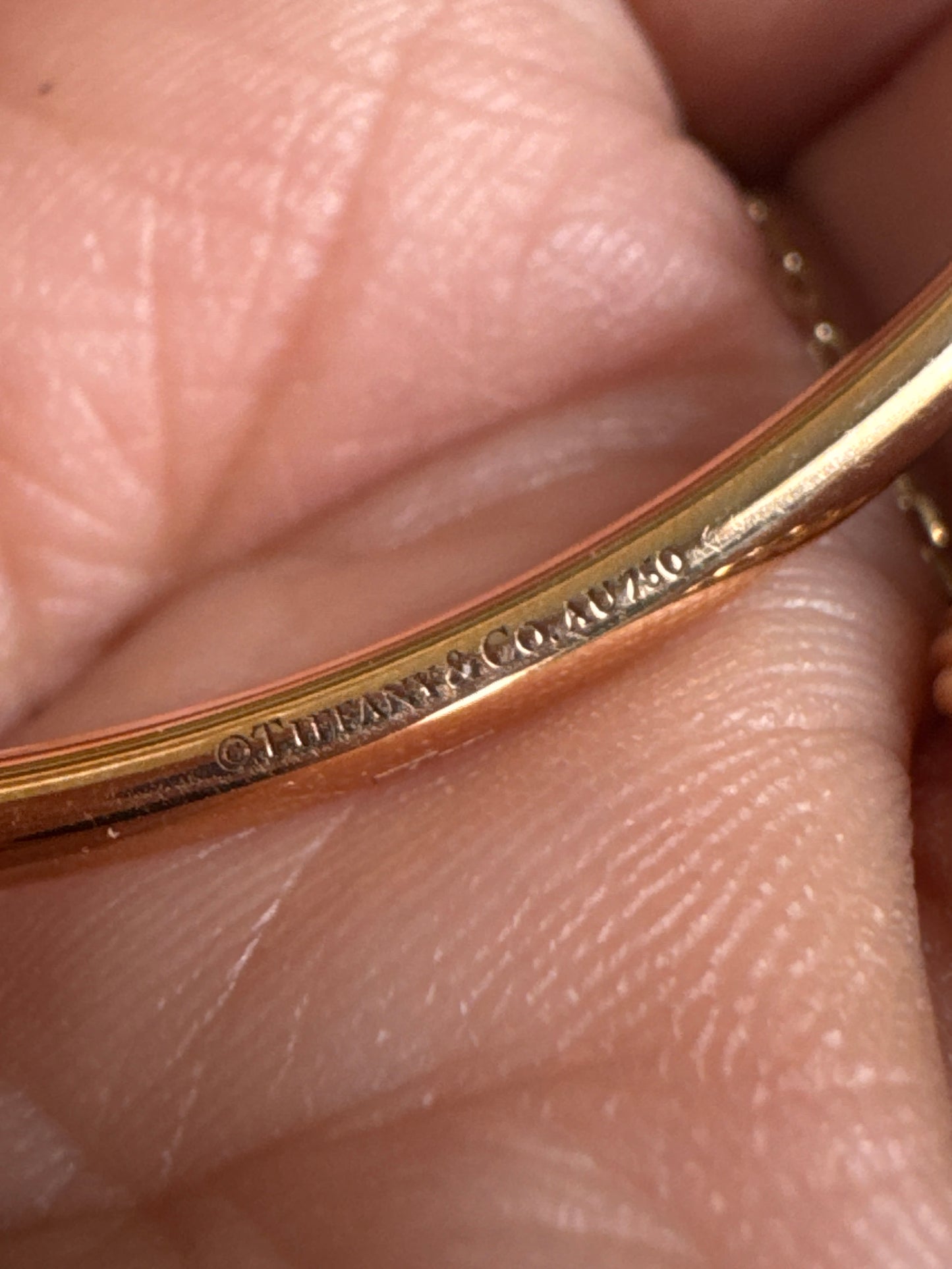 Tiffany & Co Retired & HTF Moonstone 18k RG Bangle