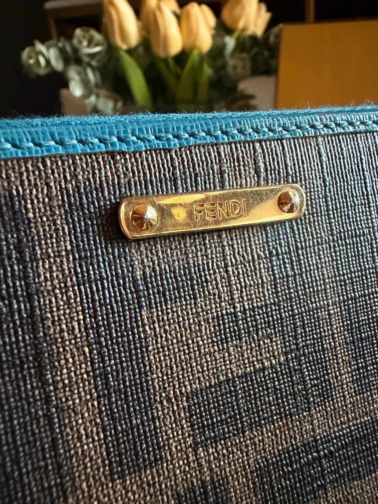 Fendi Zucca Turquoise Wallet