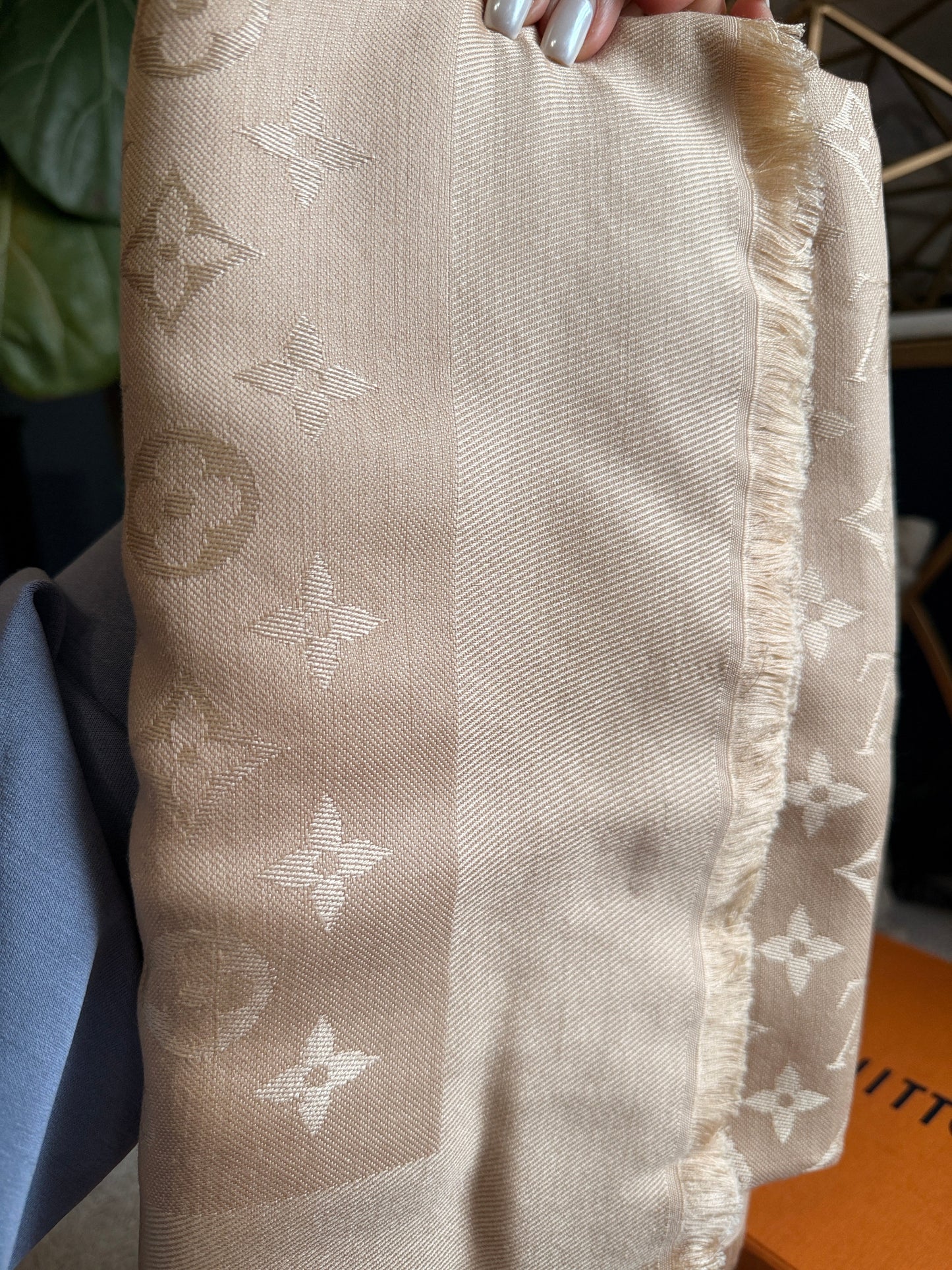 Louis Vuitton Classic Monogram Stole in Beige Clair